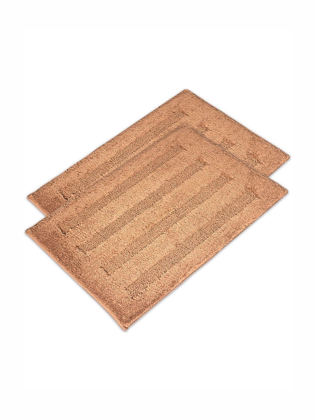 Aura 2 Pcs Golden Microfiber Water Absorbent Bathroom Mat Anti Slip Door Mat