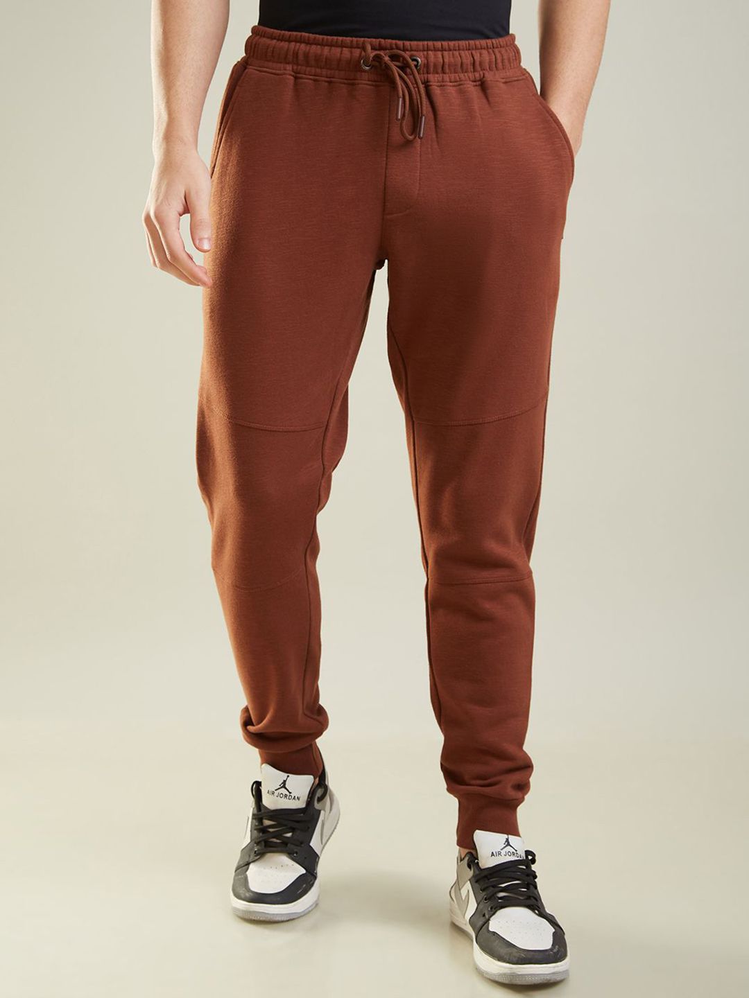 TIM PARIS Men Pure Cotton Mid Rise Joggers