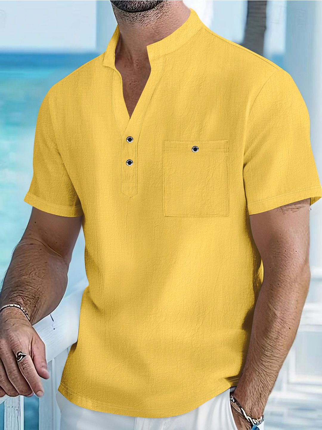 StyleCast x Revolte Mandarin Collar Shirt