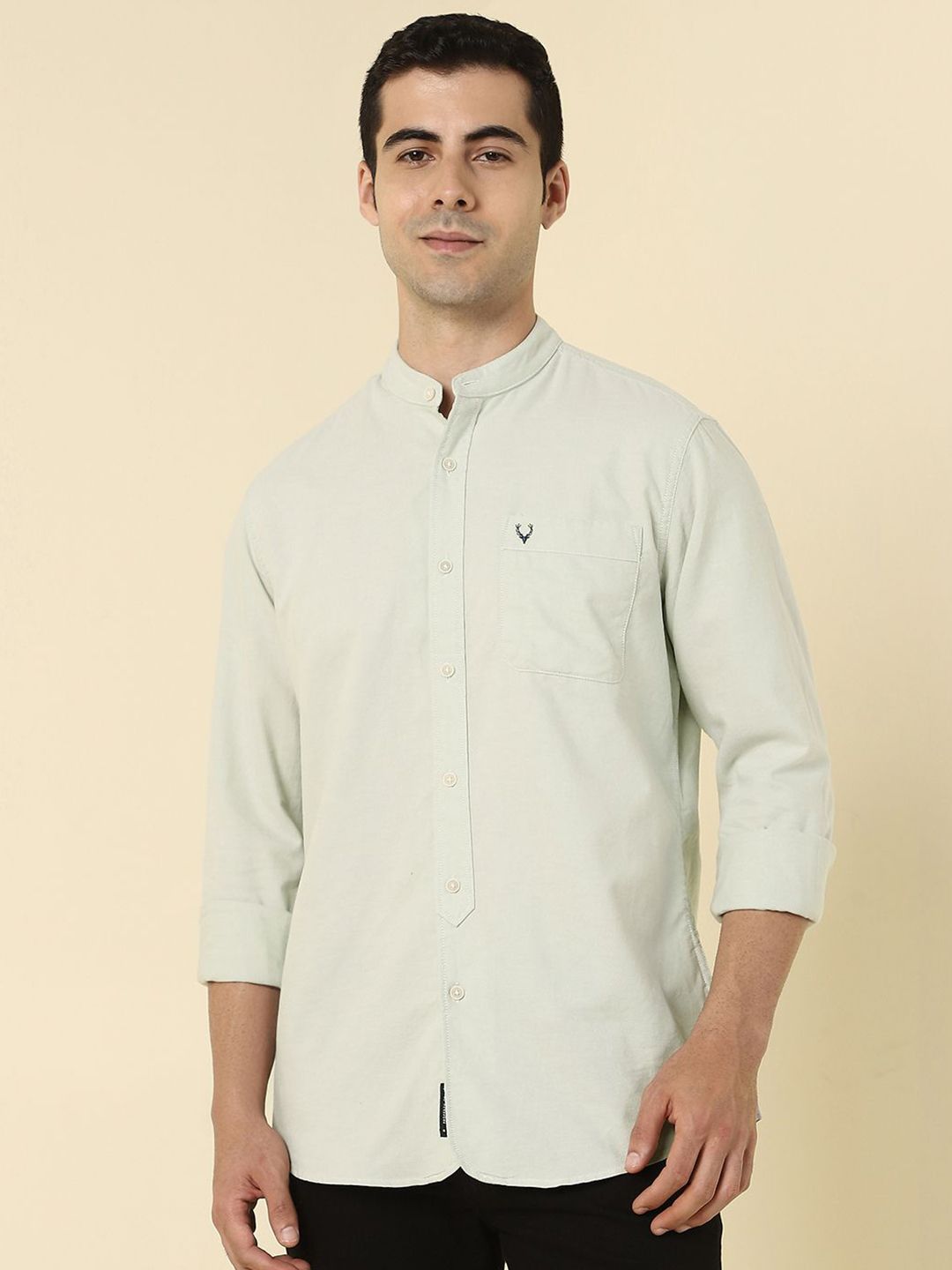 Allen Solly Slim Fit Band Collar Cotton Shirt