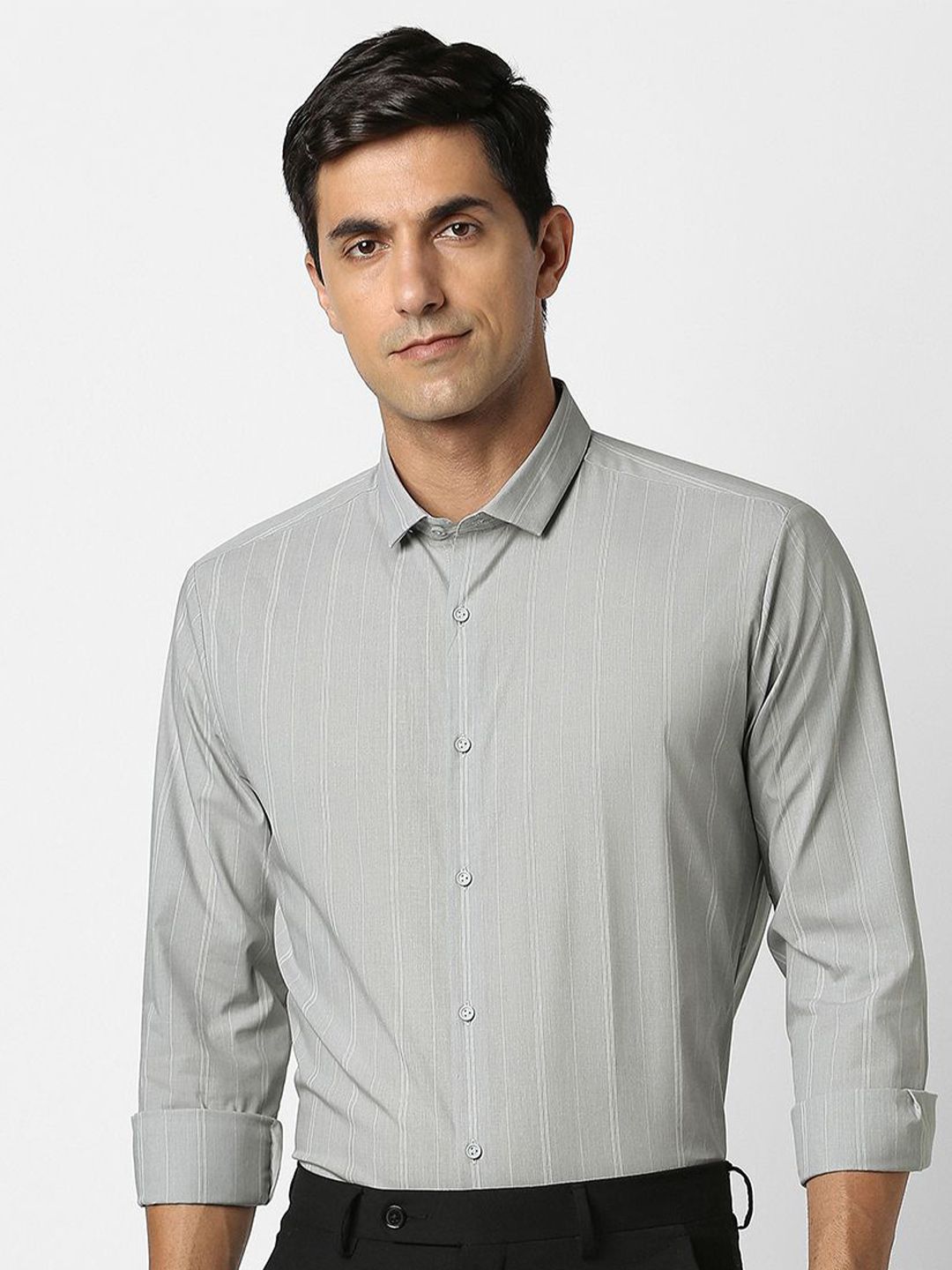 Buy Peter England Slim Fit Vertical Stripes Formal Shirt - Shirts