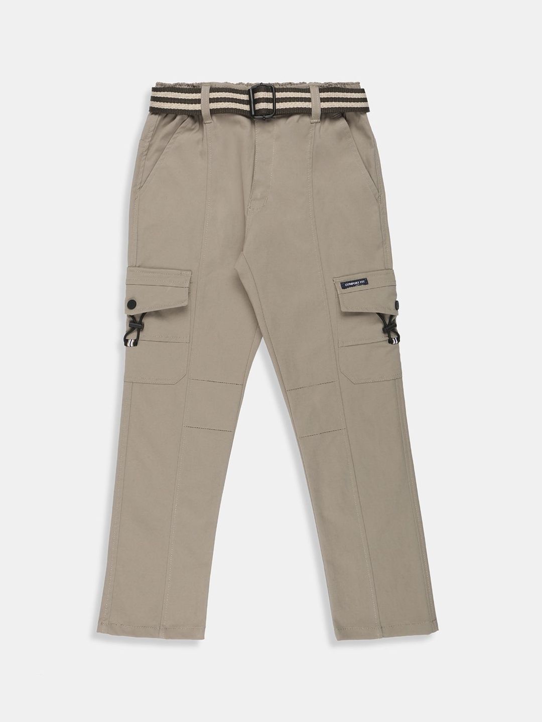 CAVIO Boys Relaxed Regular Fit Cargos Trousers with Belt