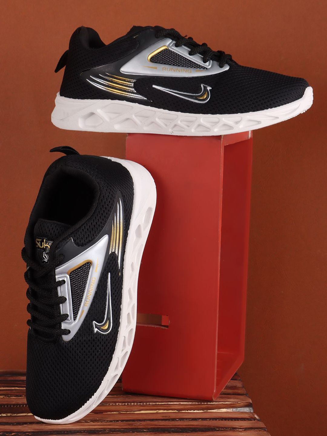 SUKUN Men Mesh Walking Non-Marking Shoes