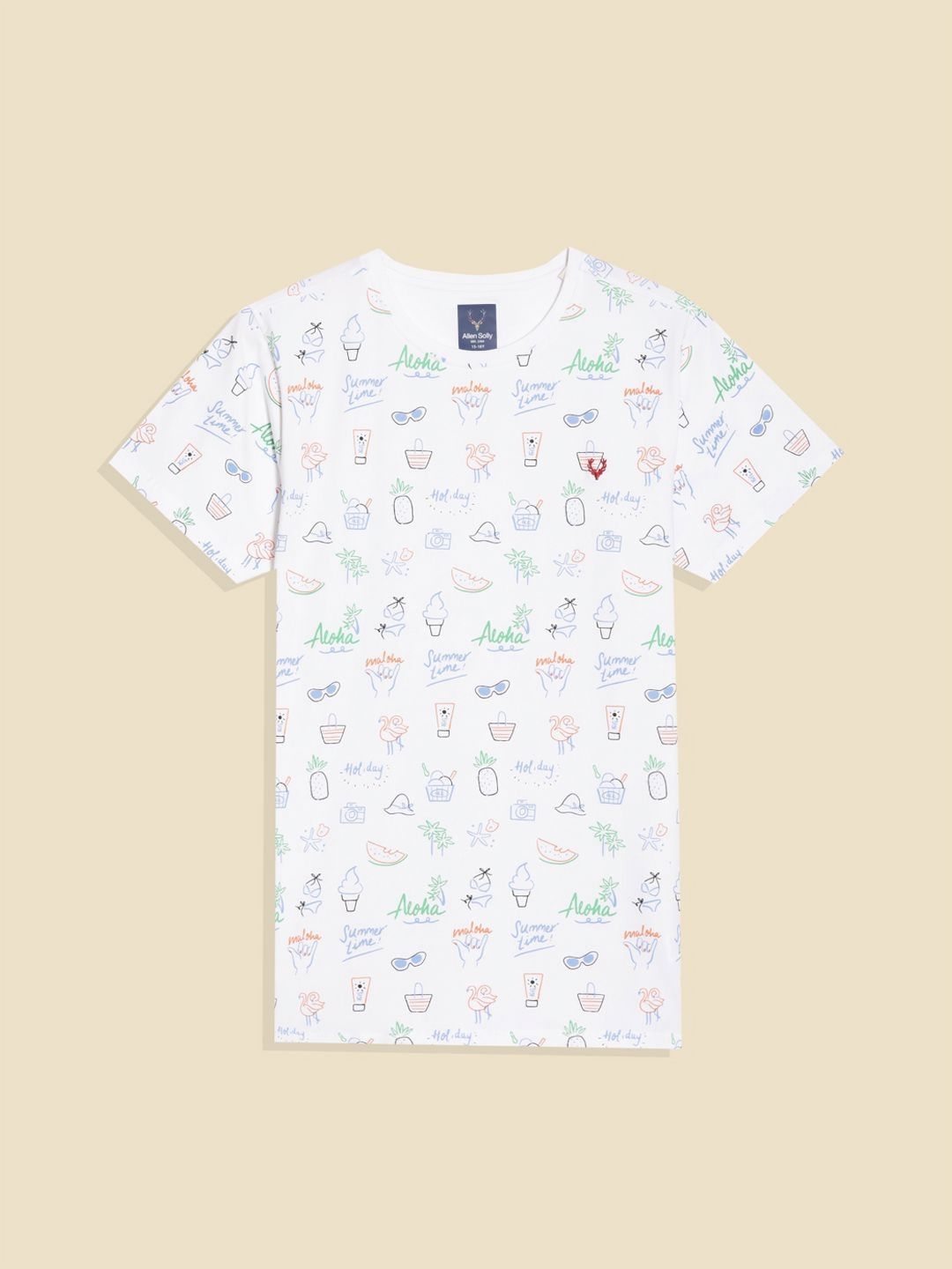 Allen Solly Junior Boys Typography Printed Applique T-shirt