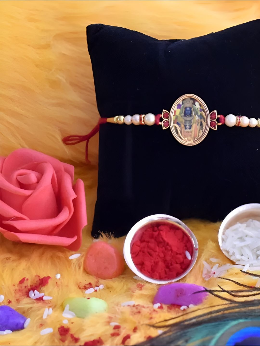 DeoDap Roli & Chaval Greeting Card Coin Rakhi Gift Set deal from myntra