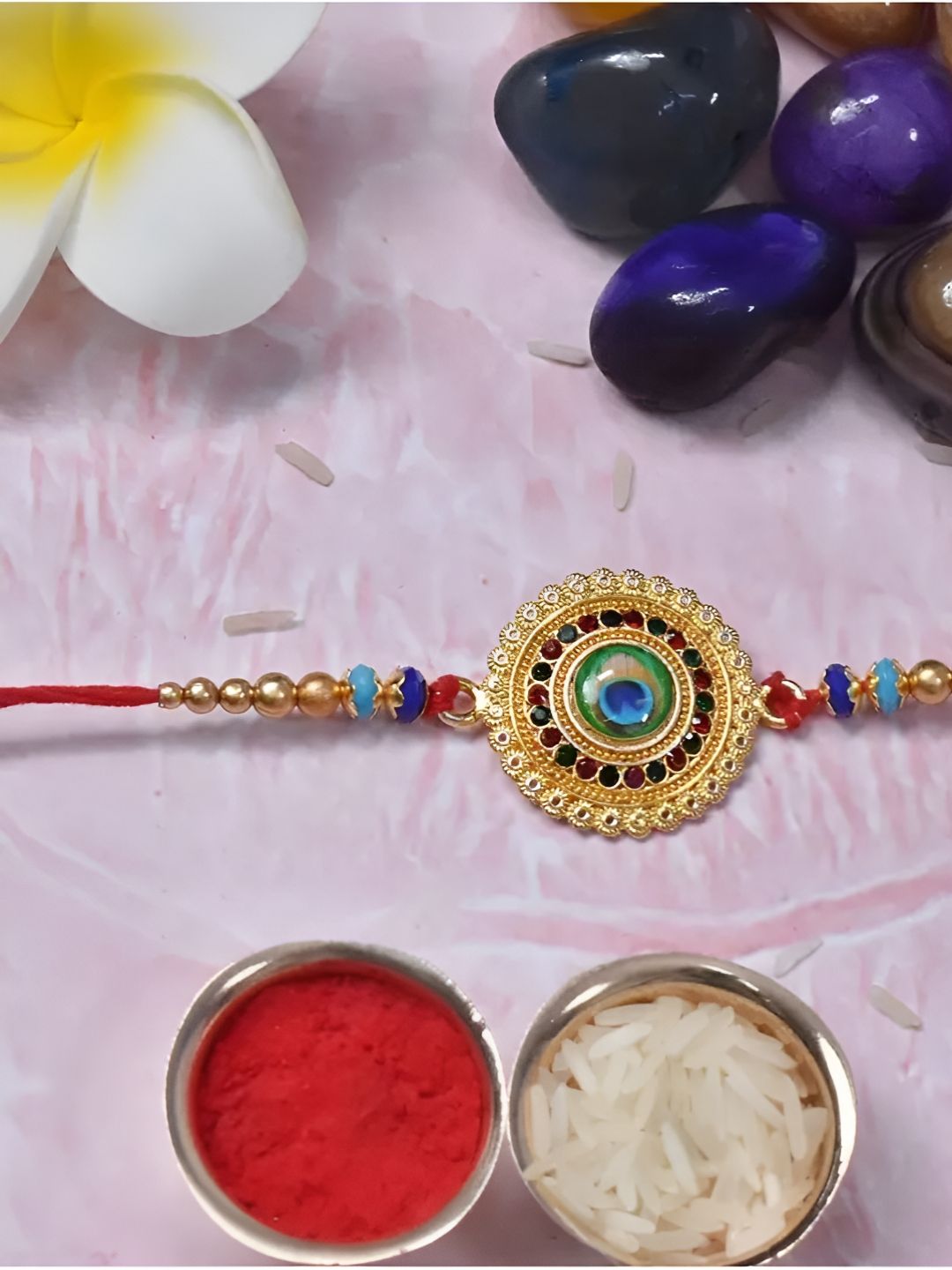 DeoDap Roli & Chaval Greeting Card Coin Rakhi Gift Set deal from myntra
