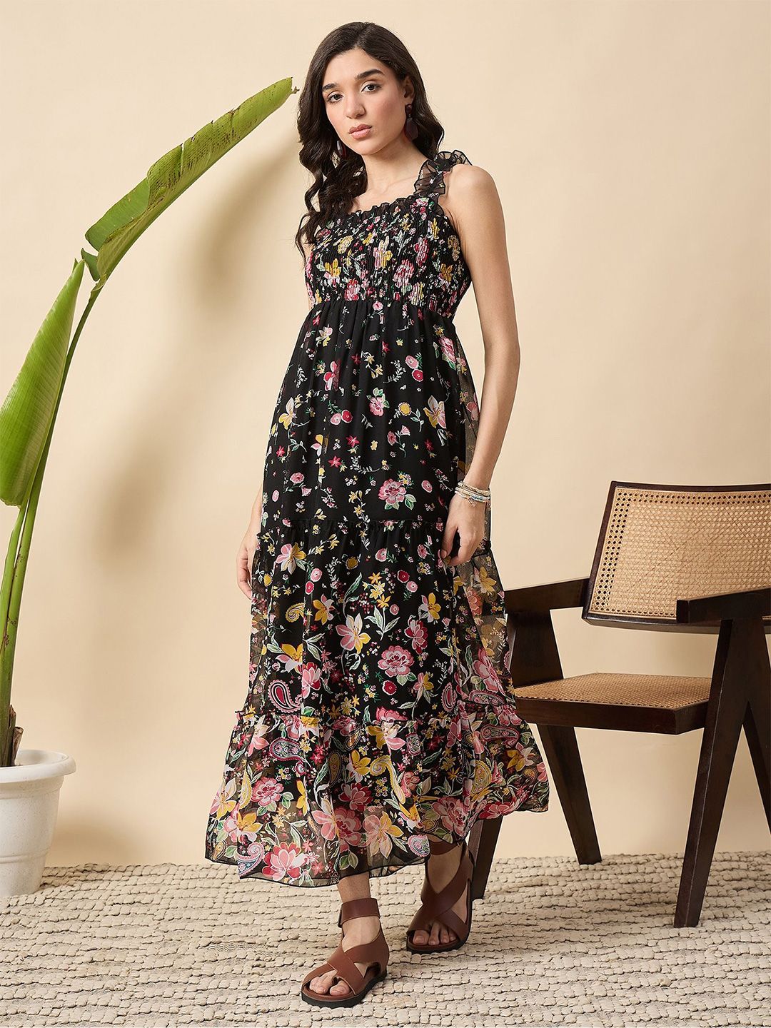 chinese dress ladies Baltic Born Womens Anita Maxi Dress | Green Multi Floral
