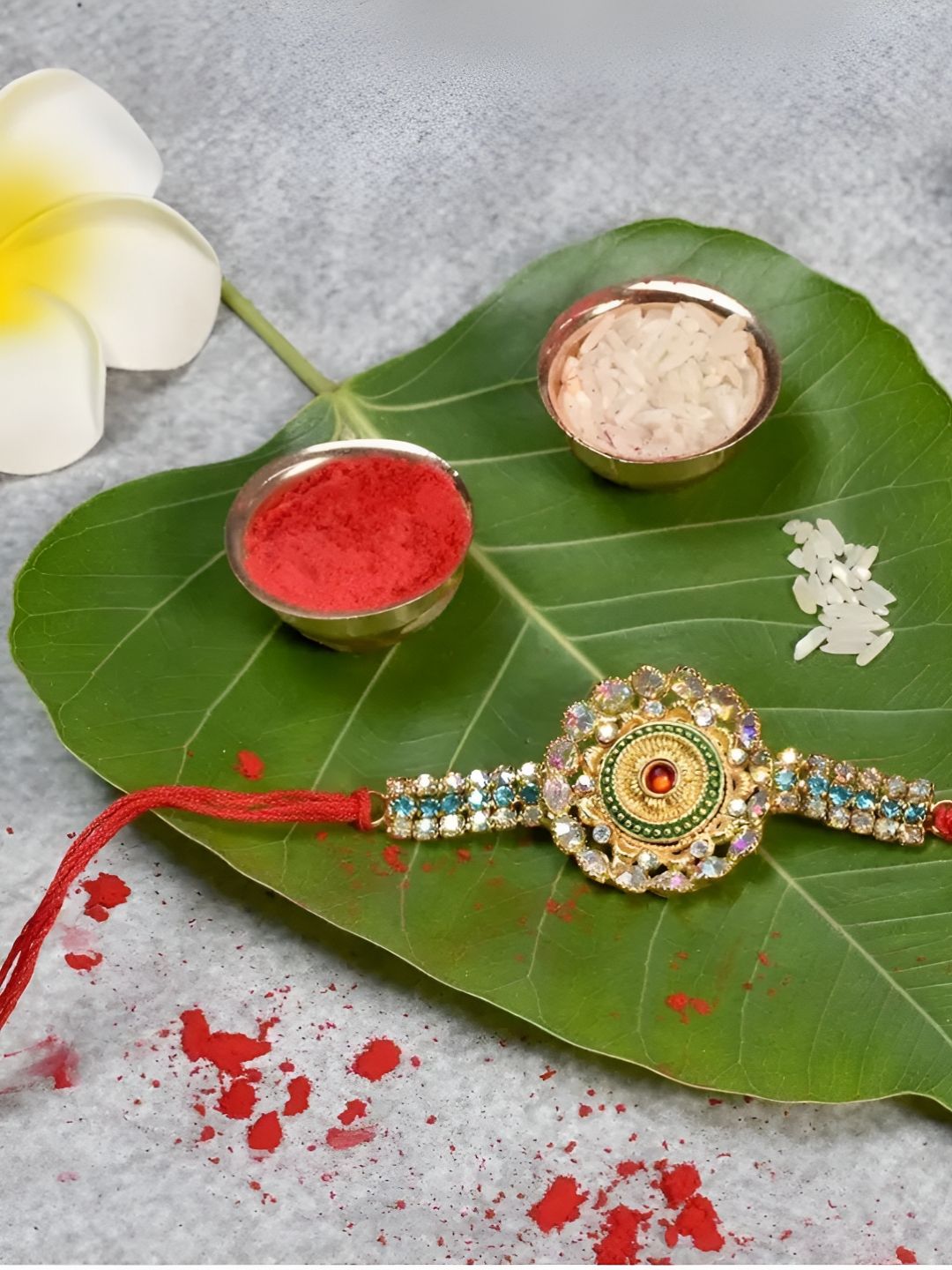 Rakhi gift for brother with Greeting Card (Rakhi,Roli&chaval,Greeting Card,Coin) deal from myntra Rakhi gift for brother with Greeting Card (Rakhi,Roli&chaval,Greeting Card,Coin) deal from myntra