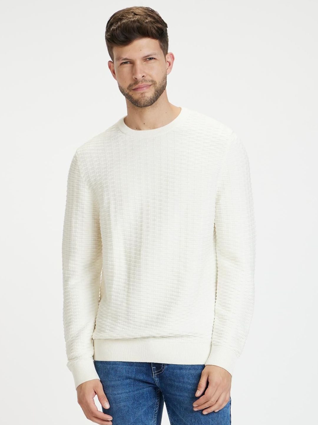 Celio Men Cable Knit Pullover