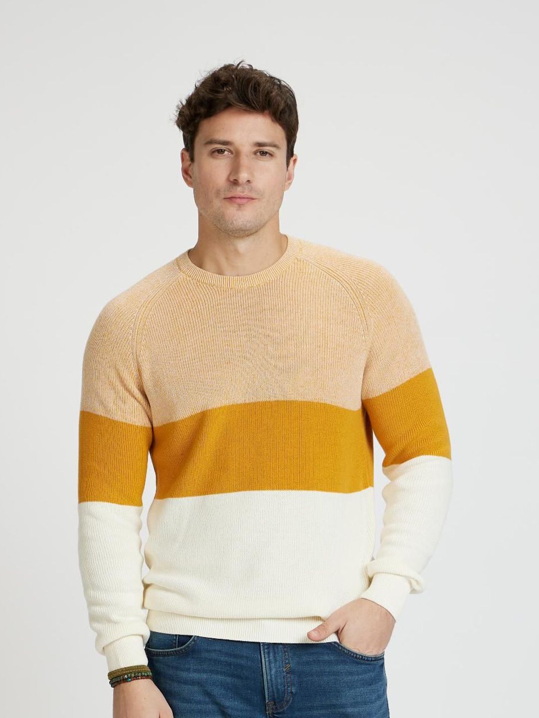 Celio Men Colourblocked Pullover Sweater