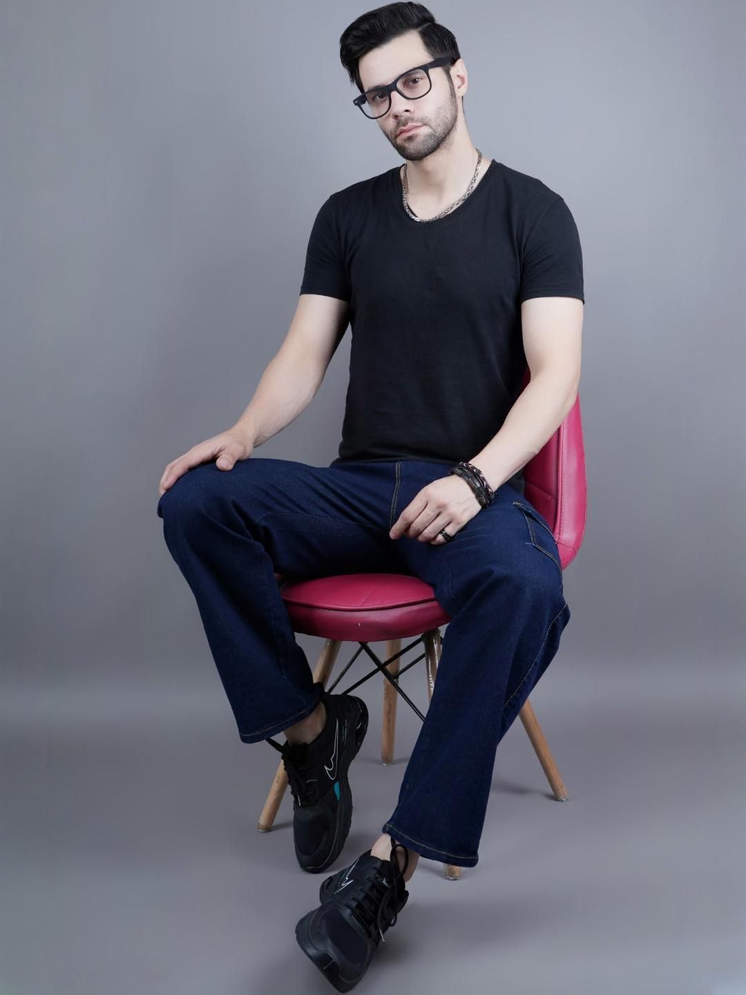 SZN Men Classic Relaxed Fit Mid-Rise Stretchable Jeans