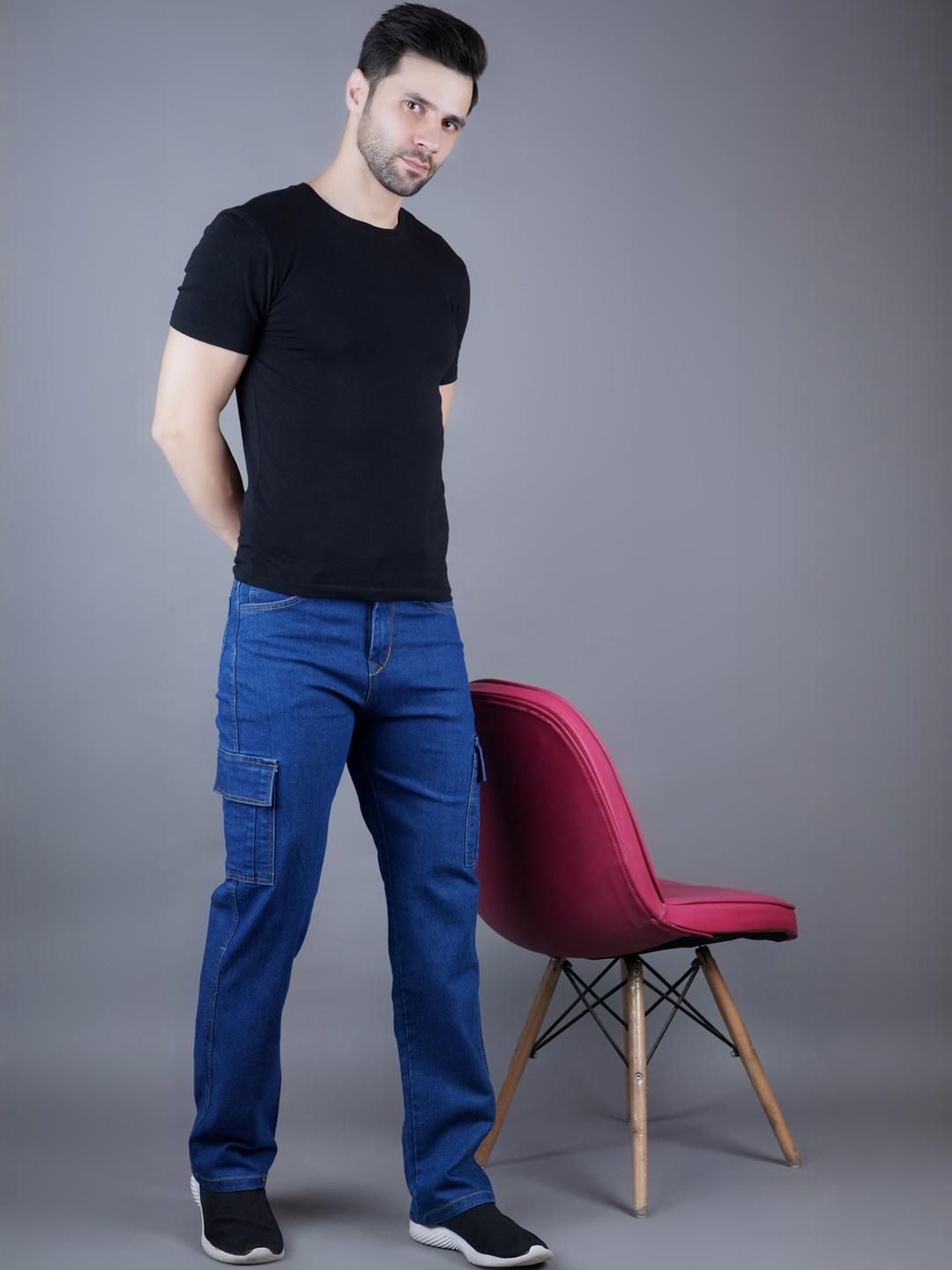 SZN Men Classic Regular Fit Mid-Rise Stretchable Jeans