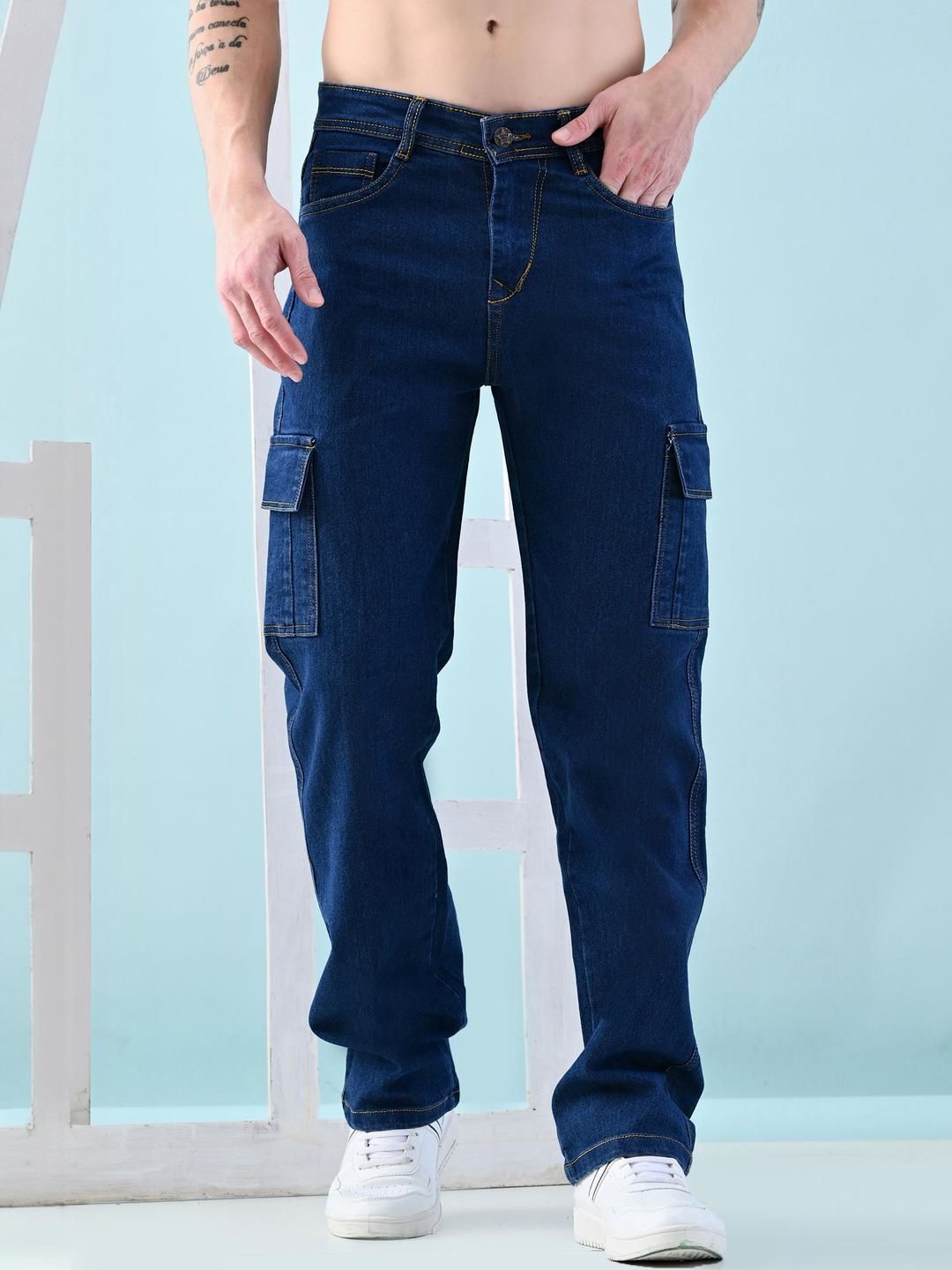 SZN Men Classic Relaxed Fit Mid-Rise Stretchable Jeans