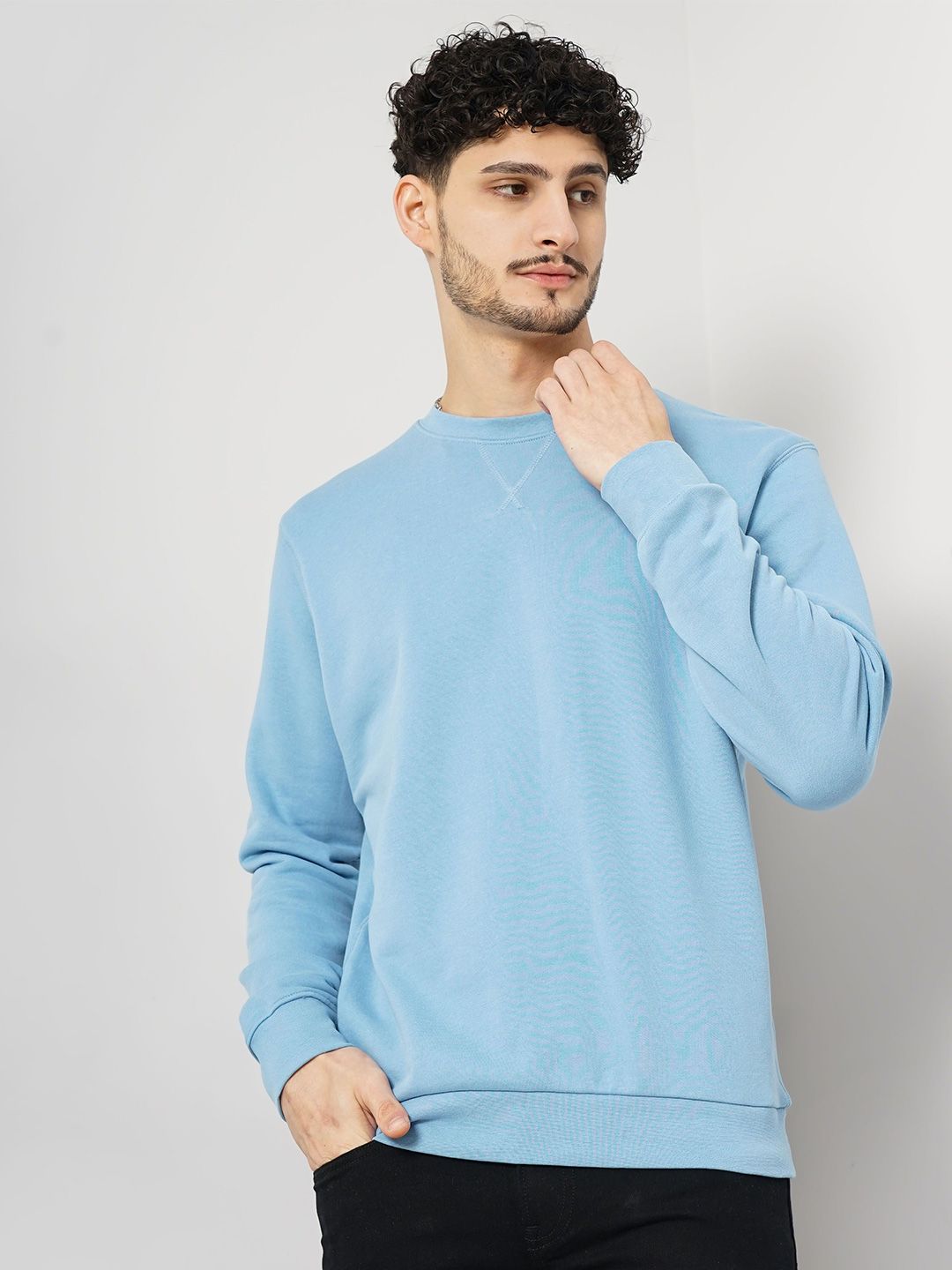 Celio Men Solid Round Neck Sweater