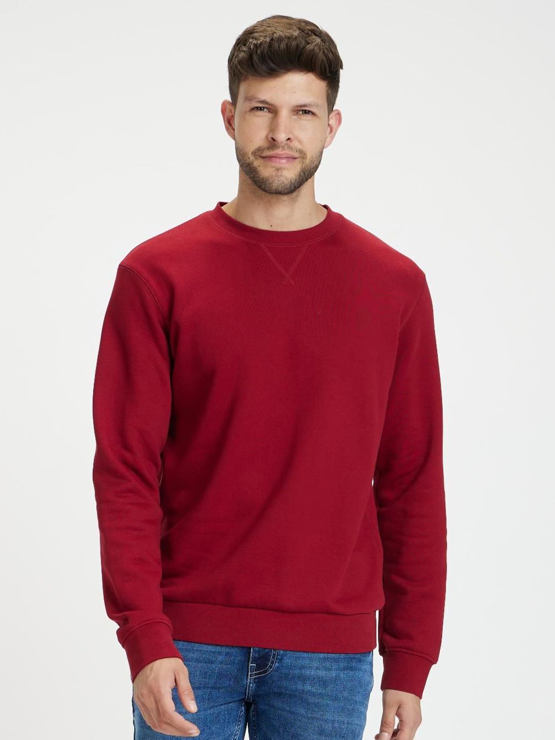 Celio Men Solid Round Neck Sweater