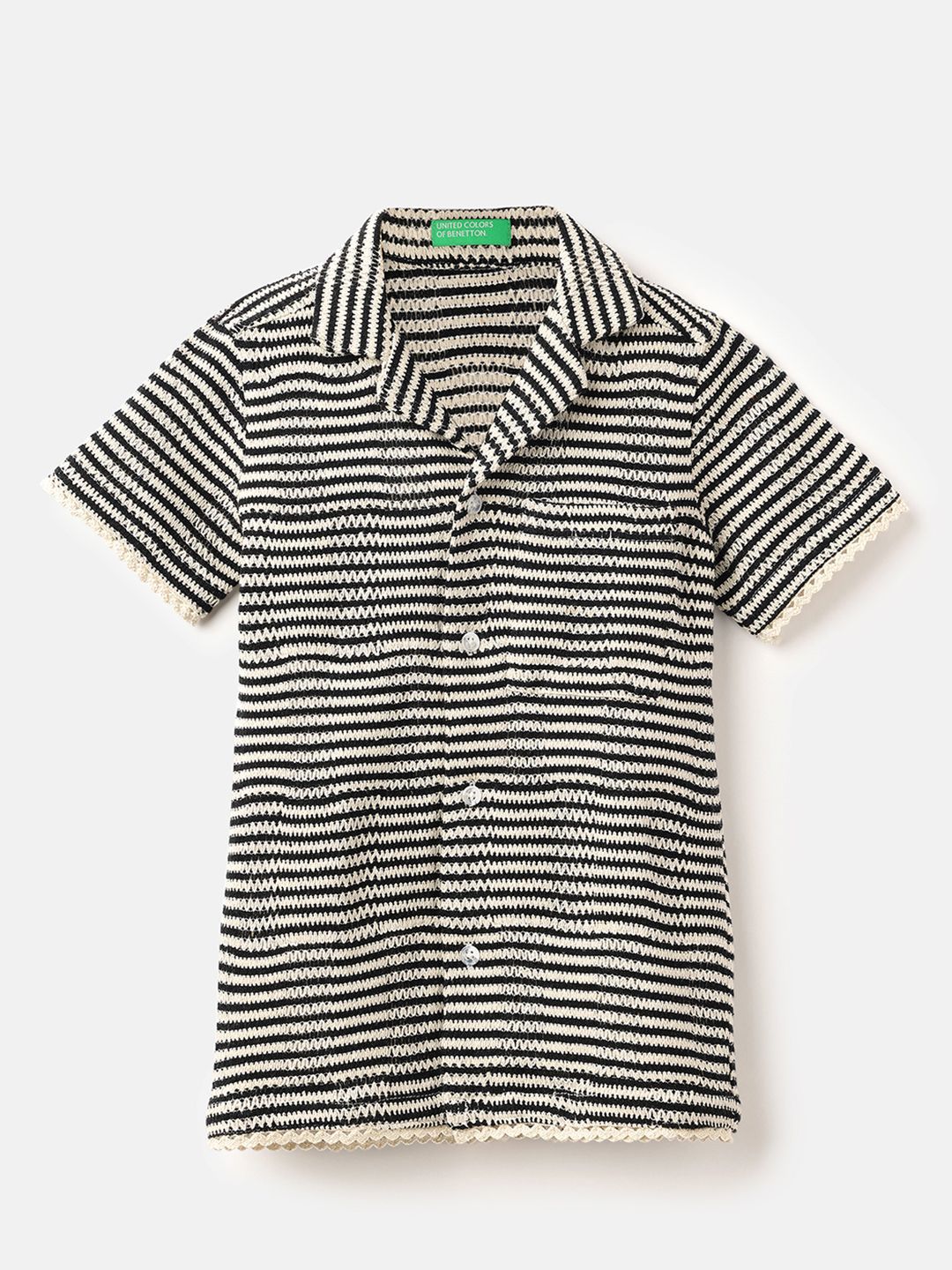 United Colors of Benetton Boys Horizontal Stripes Striped Casual Shirt