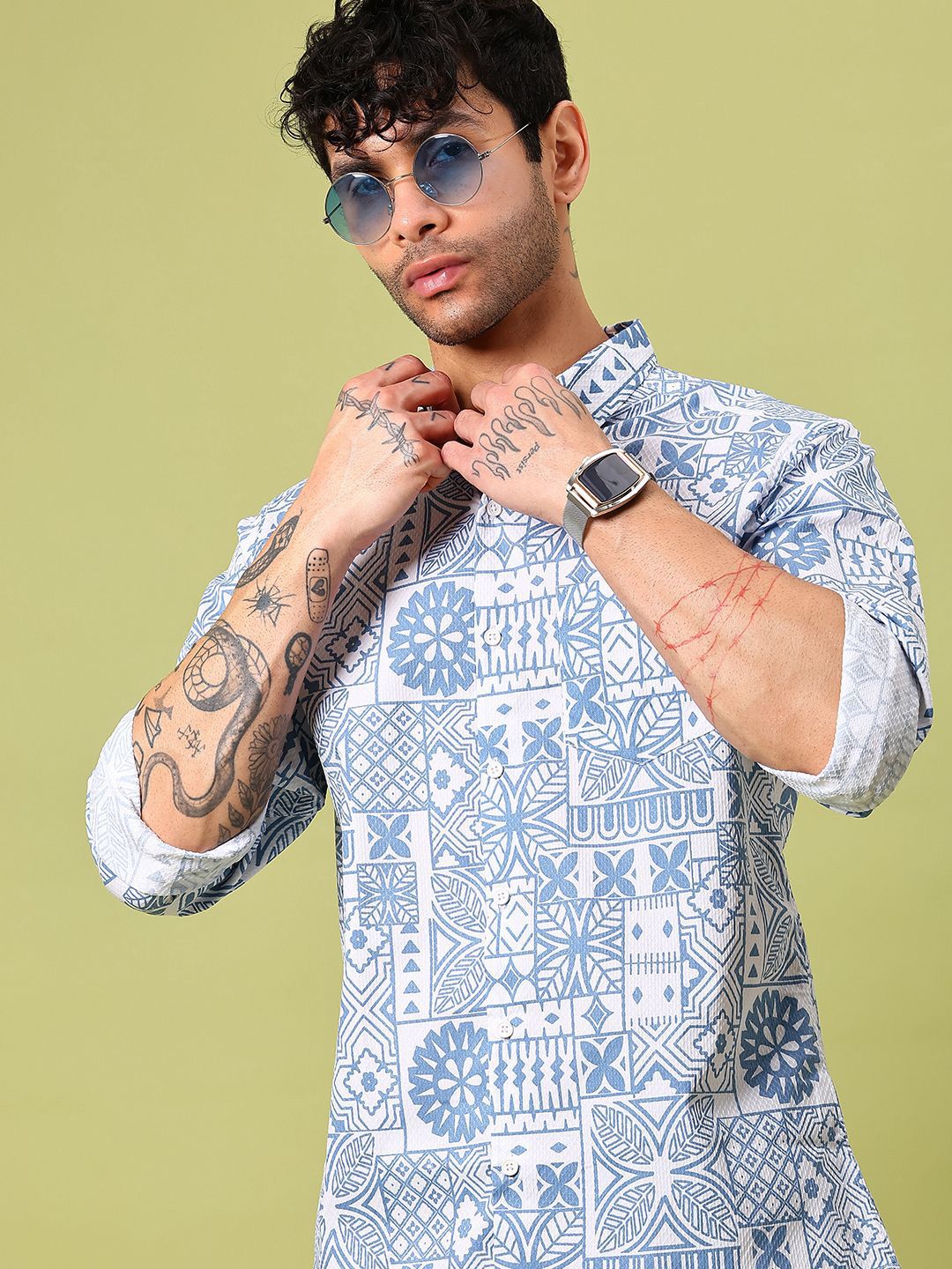 V-Mart Men Printed Regular Fit Cotton Casual Shirt