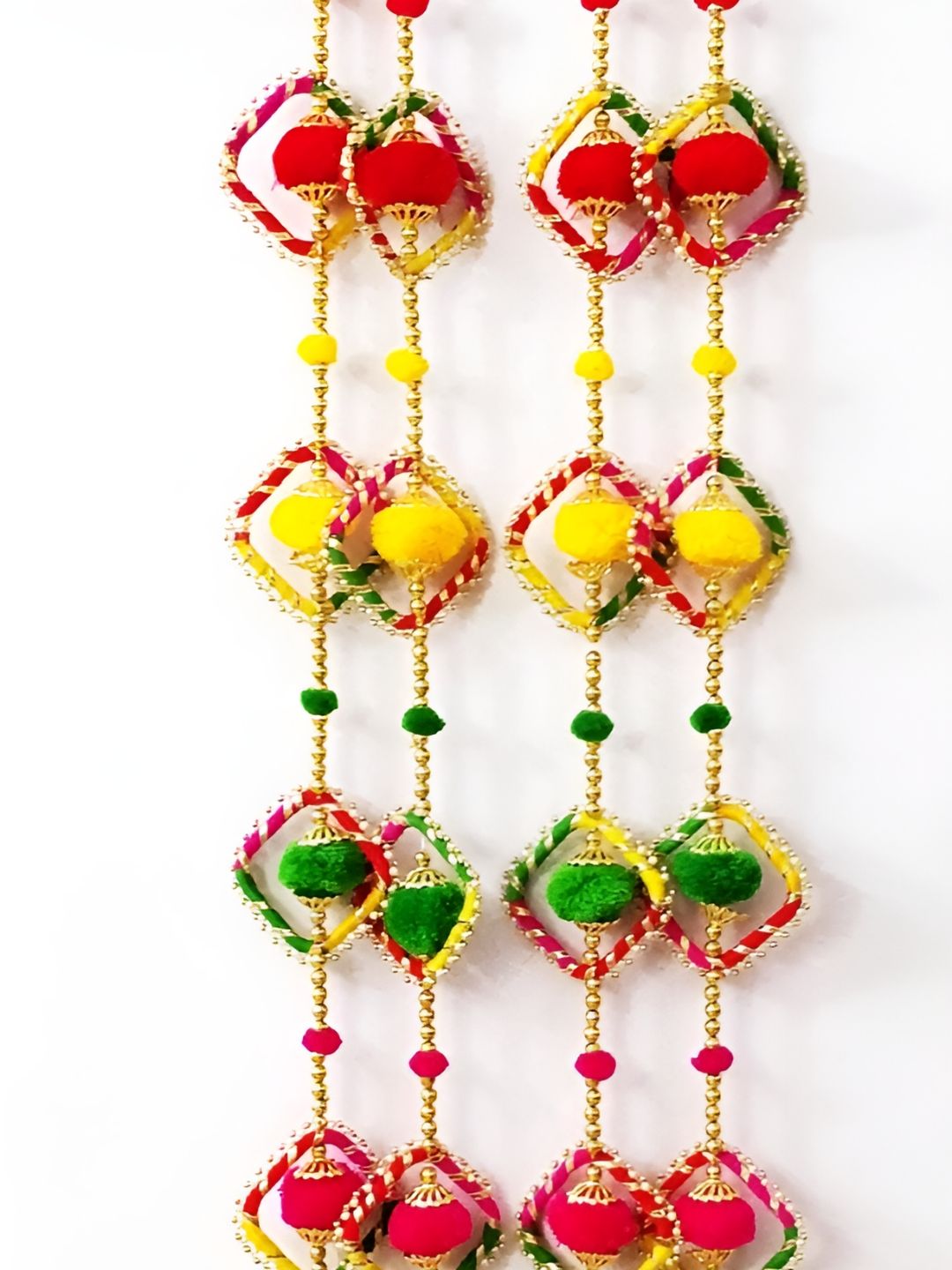 Sellplus Red & Yellow Set Of 6 Pompom Toran