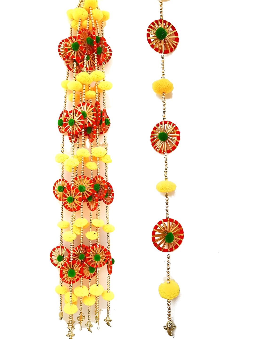 Sellplus Yellow & Red Set Of 6 Pompom Toran