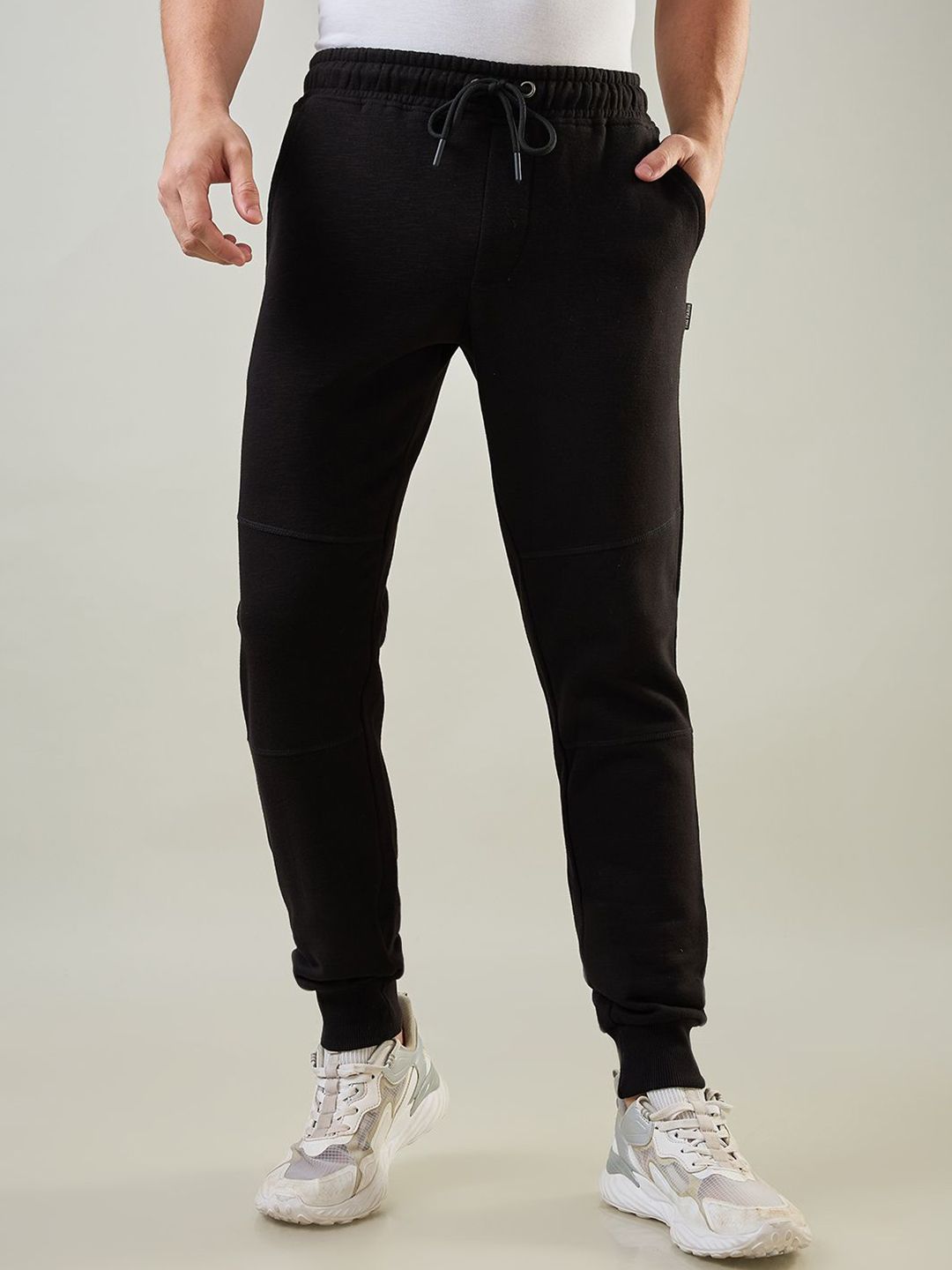 TIM PARIS Men Pure Cotton Mid Rise Joggers