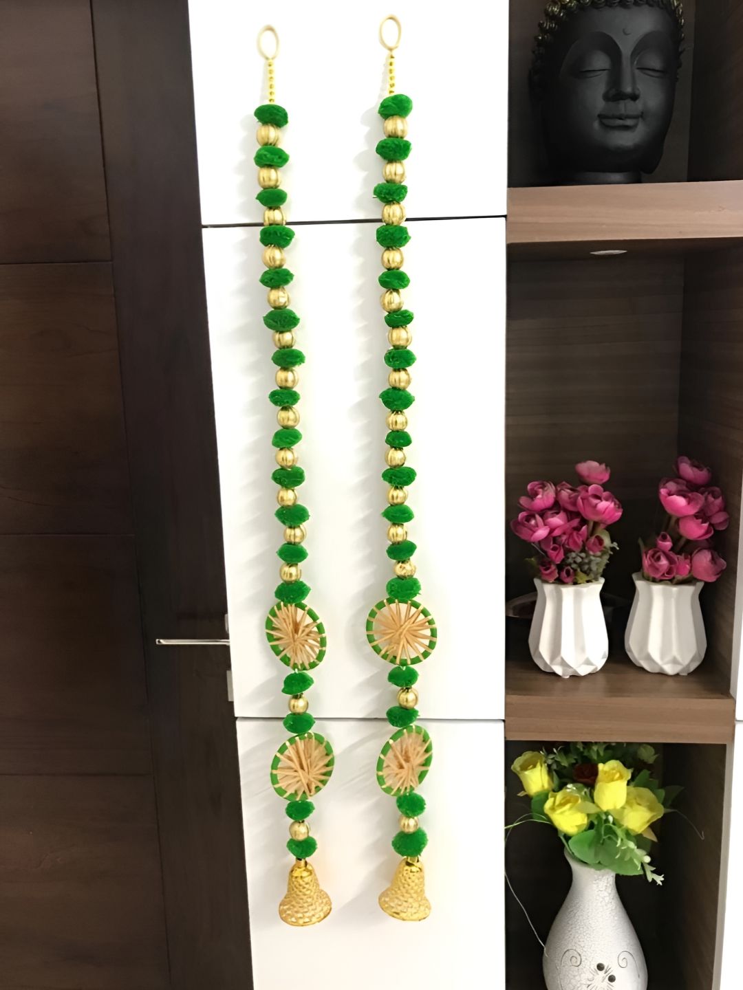 Sellplus Green Set Of 6 Pompom Toran