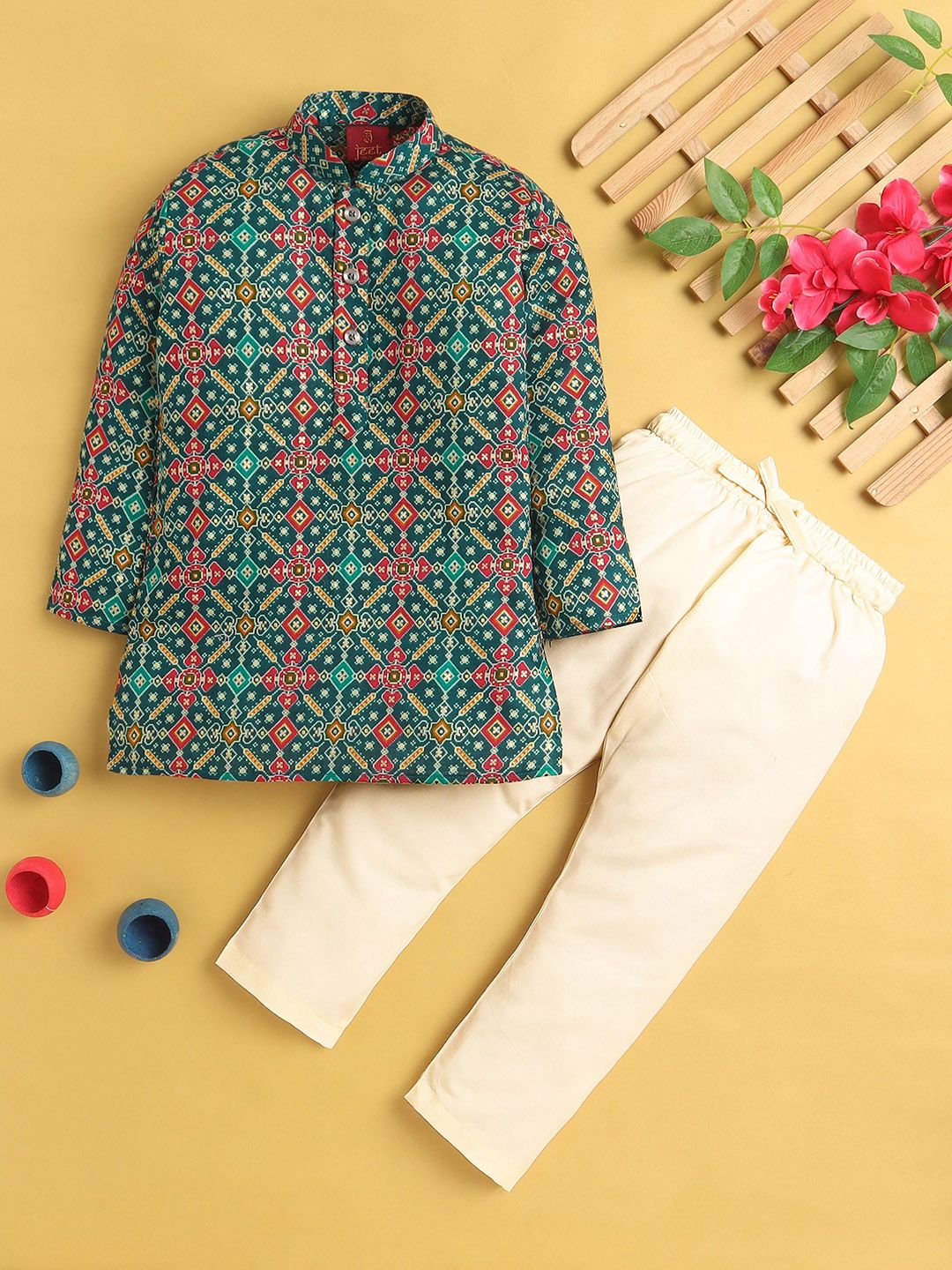 Jeetethnics Boys Printed Regular Kurta with Pyjamas