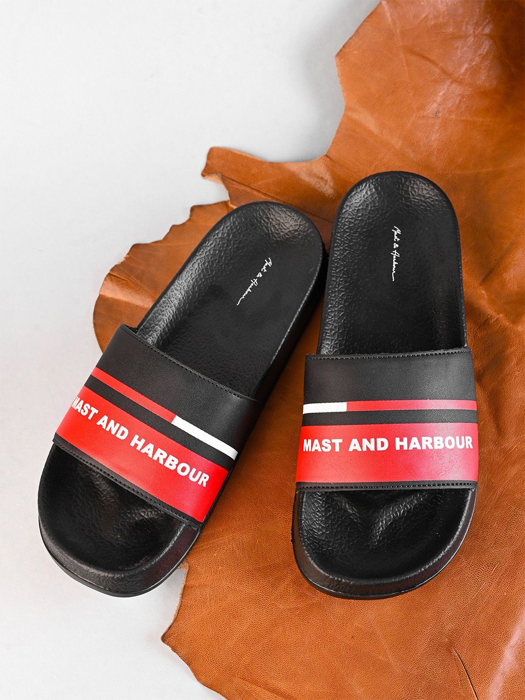 Mast & Harbour Men Colourblocked Sliders Flip Flops