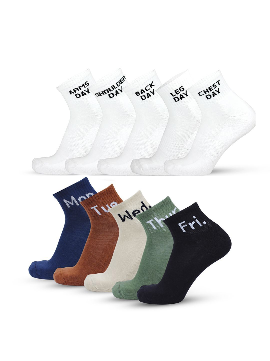The Sock Street Men Pack Of 10 Cotton Ankle Length Socks