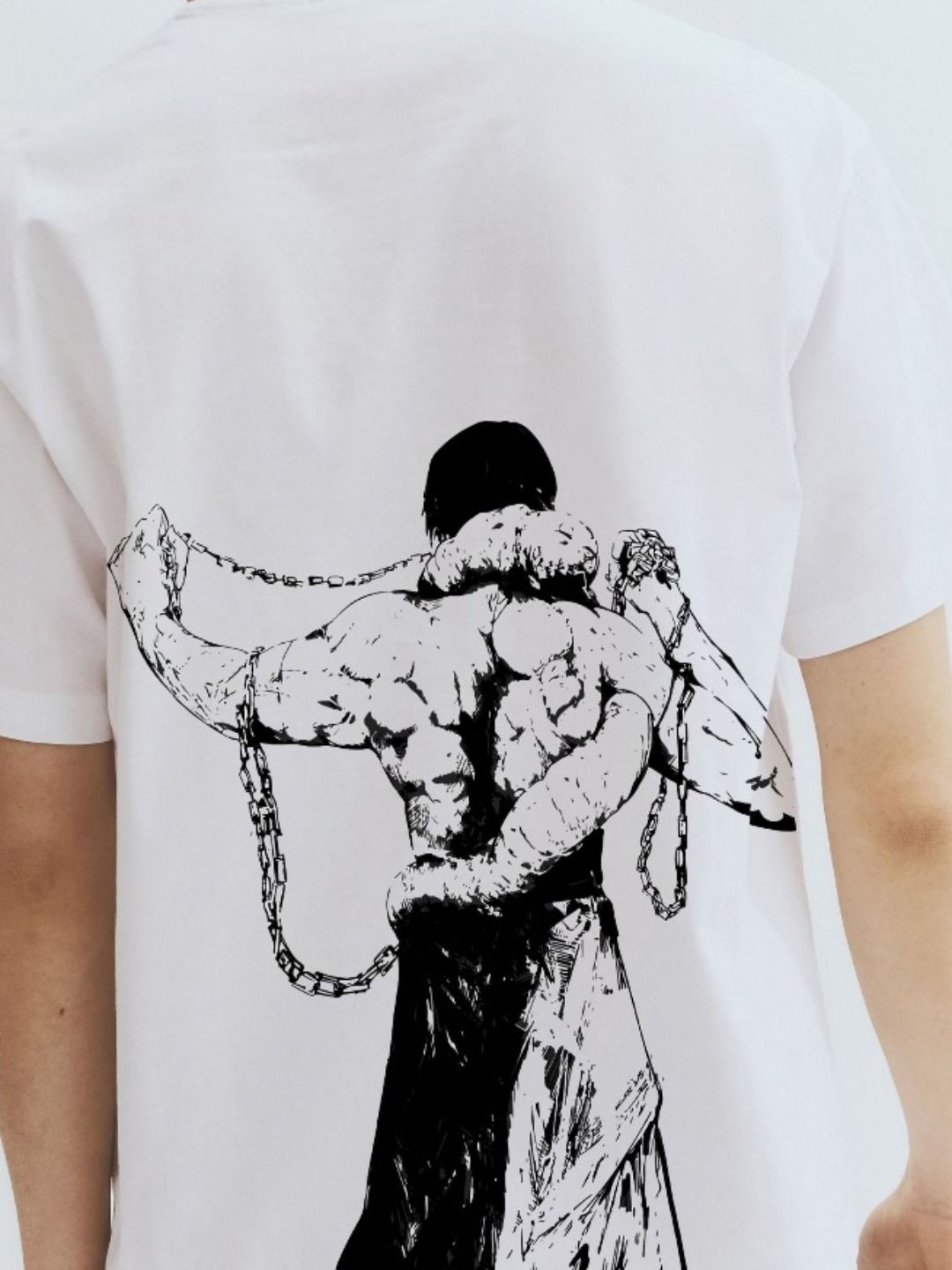 Buy WHITE HUSK Toji Jujutsu Kaisen Anime Printed Round Neck Cotton