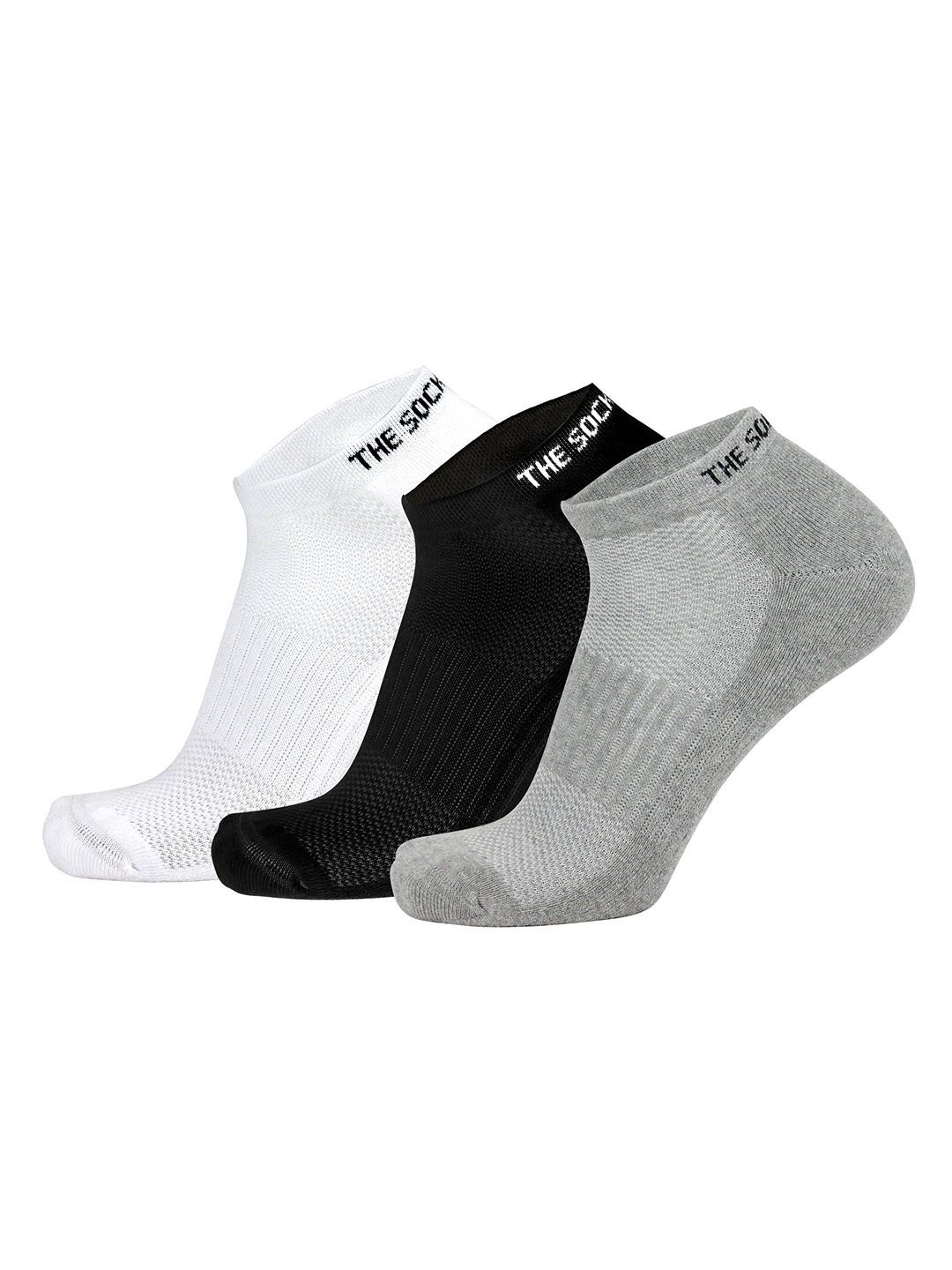 The Sock Street Men Pack Of 3 Sports Cushioned Ankle-Length Socks
