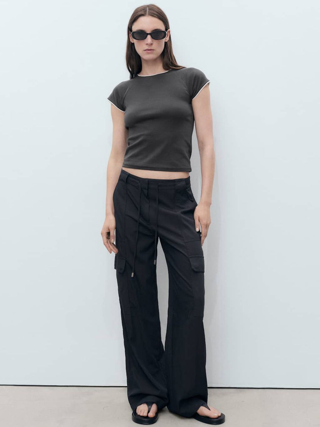Raglan Sleeves Crop T-shirt