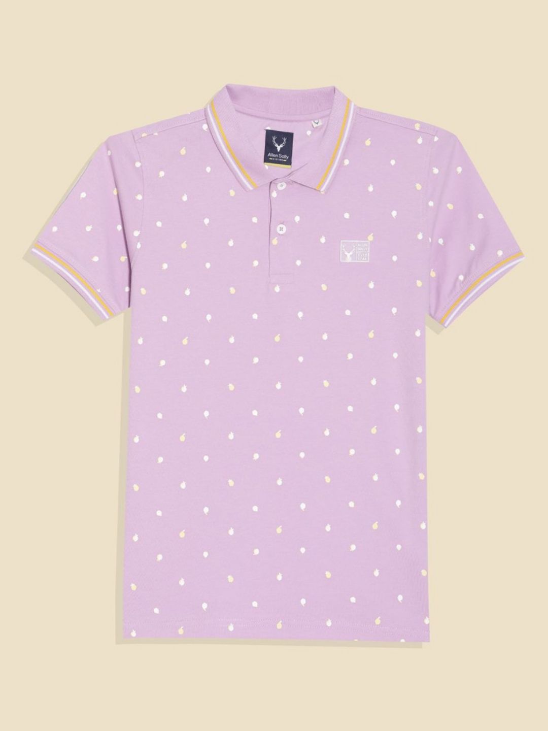 Allen Solly Junior Boys Conversational Printed Polo Collar Pure Cotton Regular Fit T-shirt