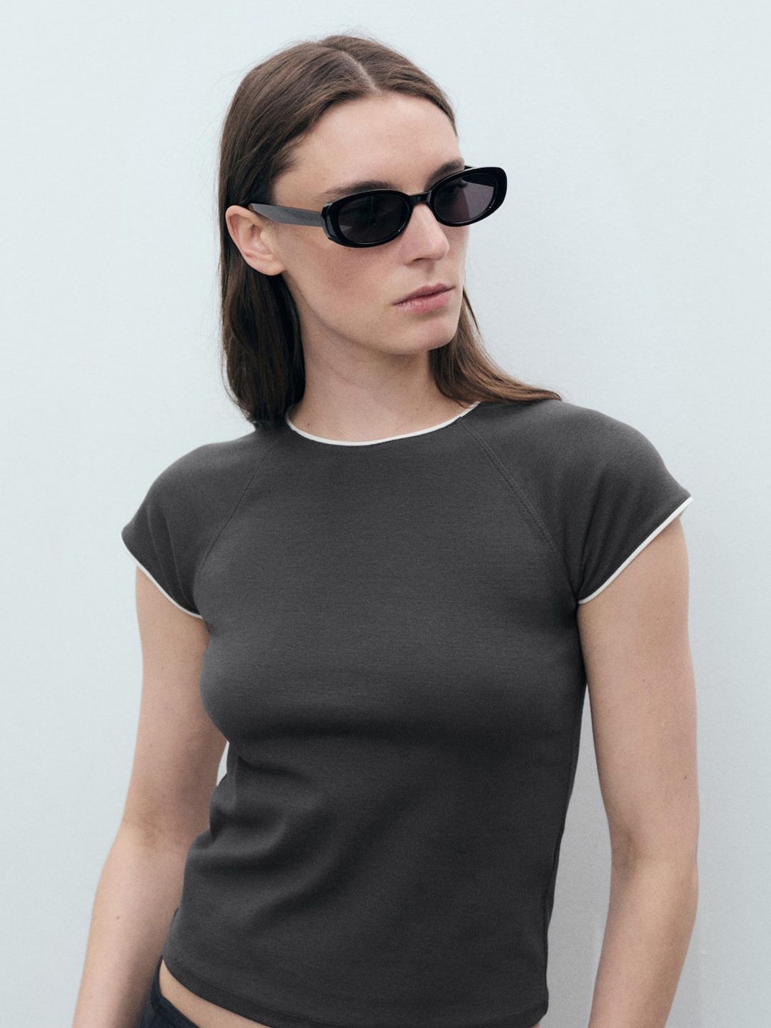 Raglan Sleeves Crop T-shirt