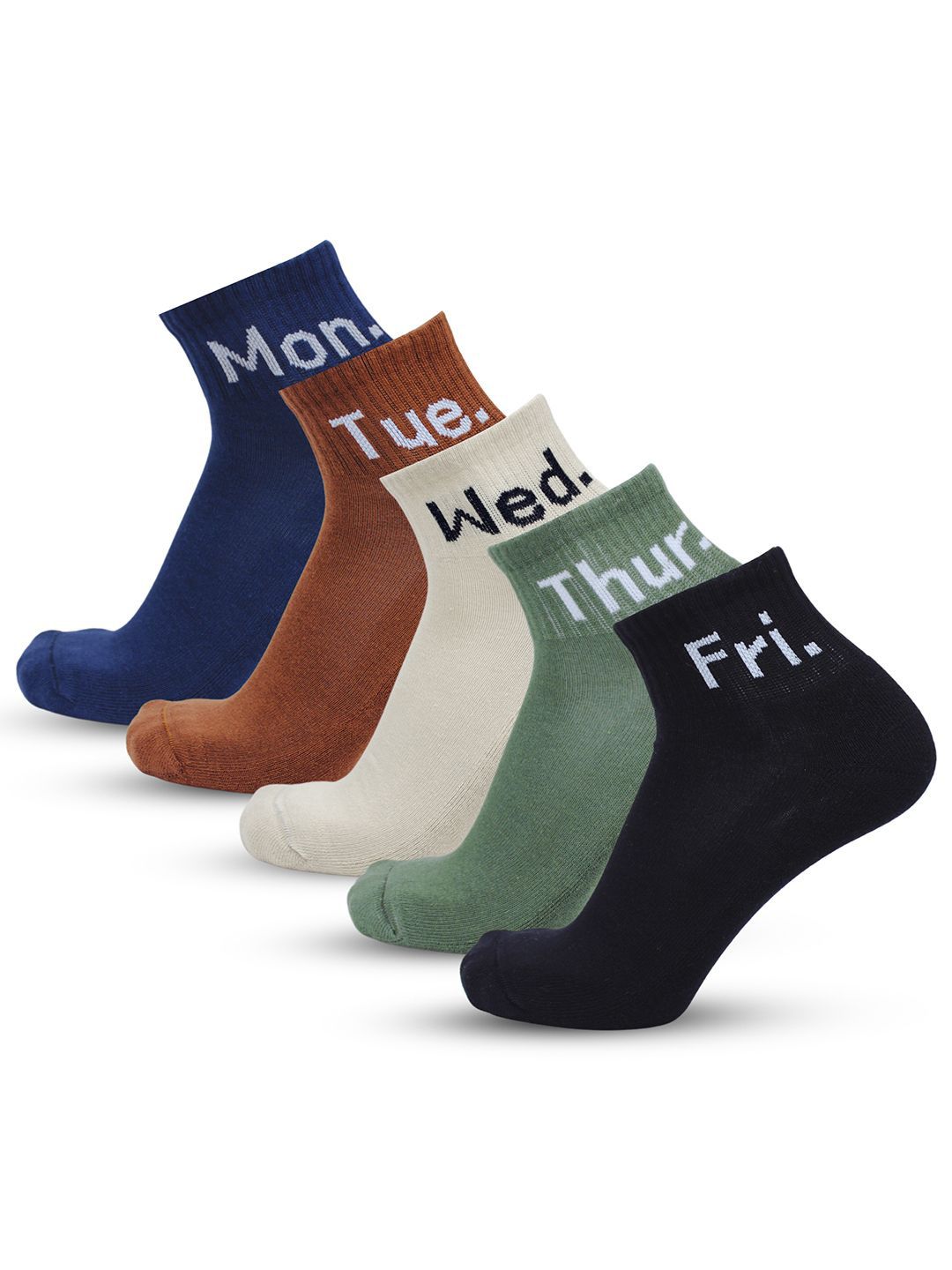 The Sock Street Men Pack Of 5 Patterned Ankle-Length Socks