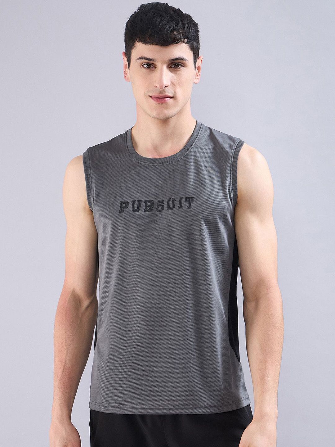 SG Typography Printed Round-Neck Breathable Gym Vest H2MV81262