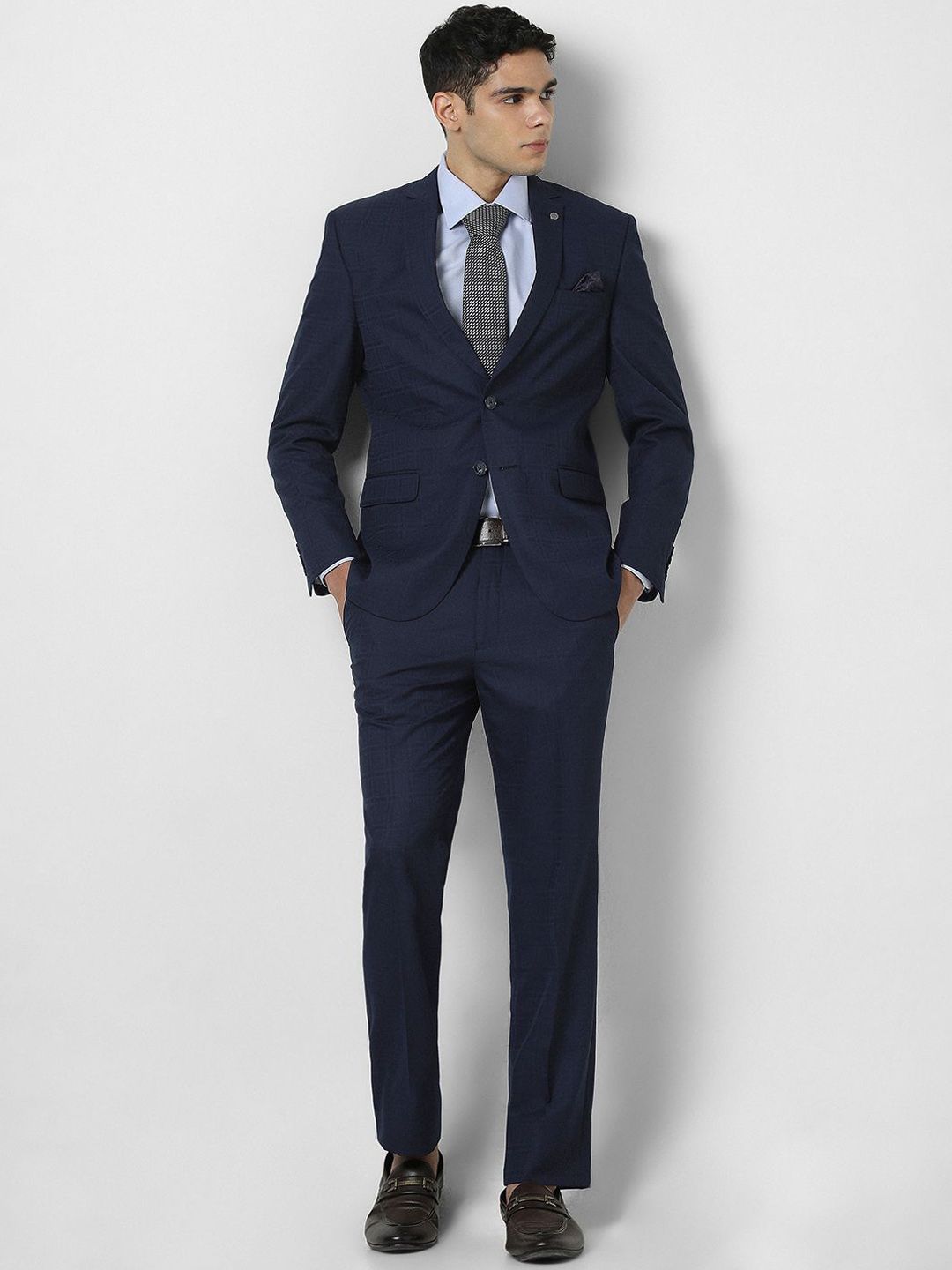 Van Heusen Checked Slim Fit Wedding Two Piece Suit