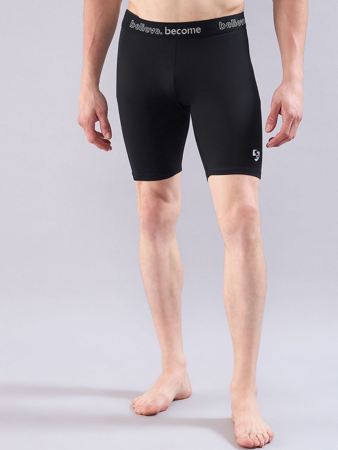 SG Men Solid Mid-Rise Regular Fit Sports Shorts