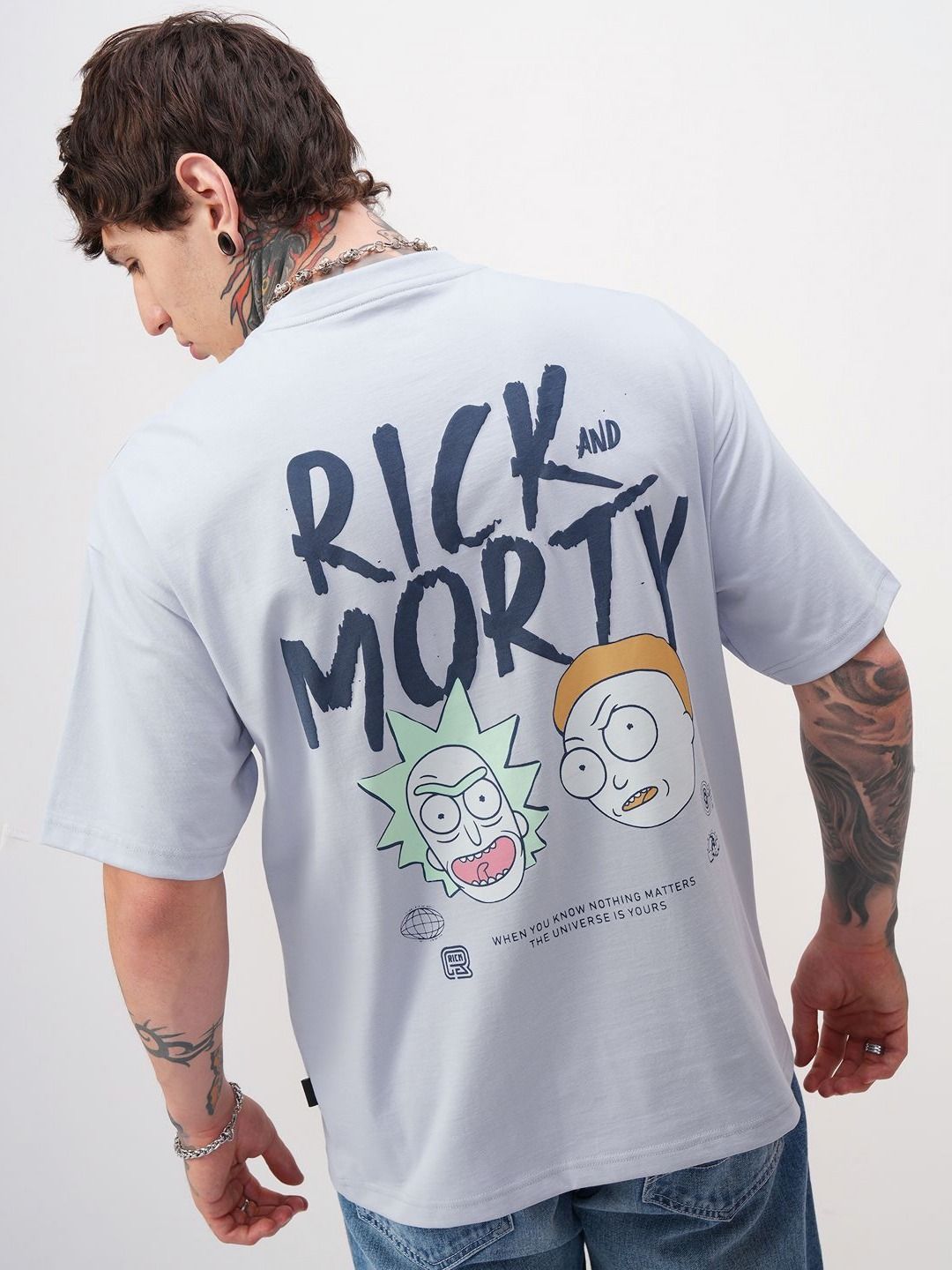 HIGHLANDER Typography Printed Round Neck Drop-Shoulder Sleeves Oversized T-shirt