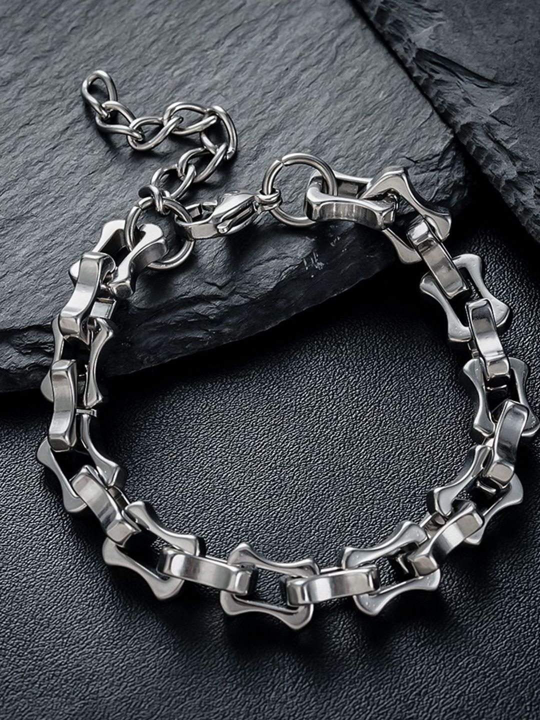 Buy StyleCast x Revolte Men Silver-Plated Link Bracelet - Bracelet