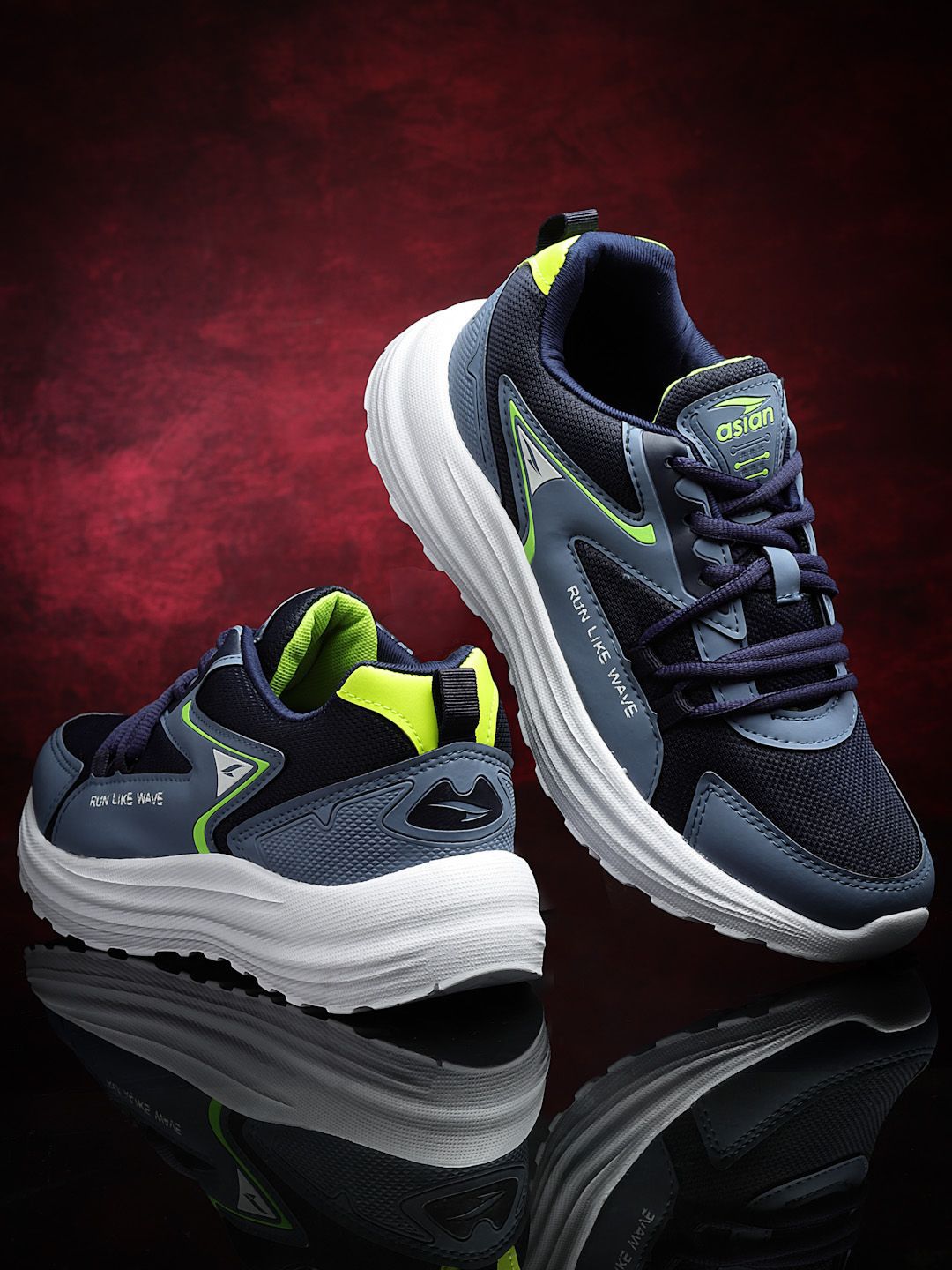 ASIAN Men Mesh Running Non-Marking Lace-Ups Shoes