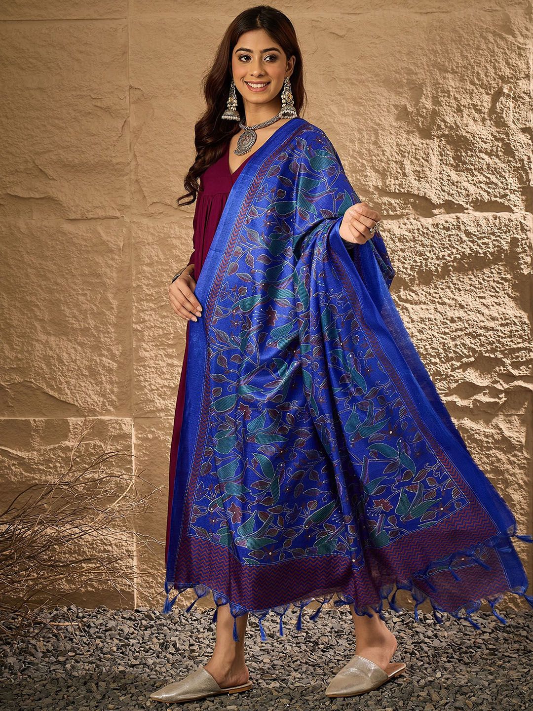 InWeave Women Regular Kurta with Palazzos & With Dupatta