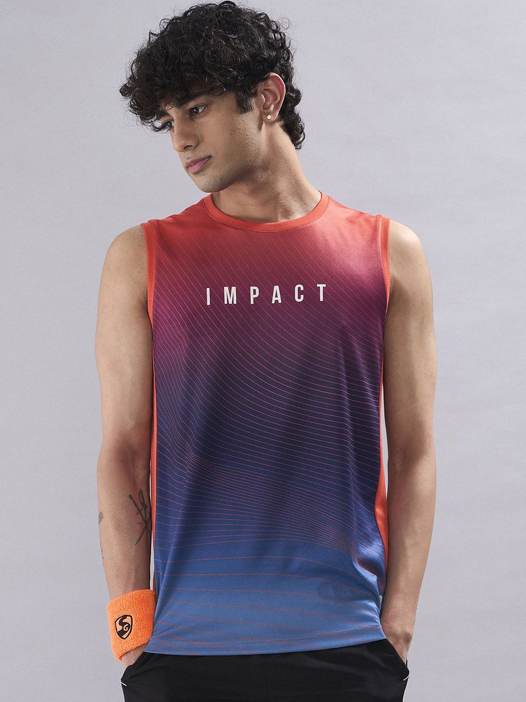 SG Typography Printed Round-Neck Gym Vest H2MV80052