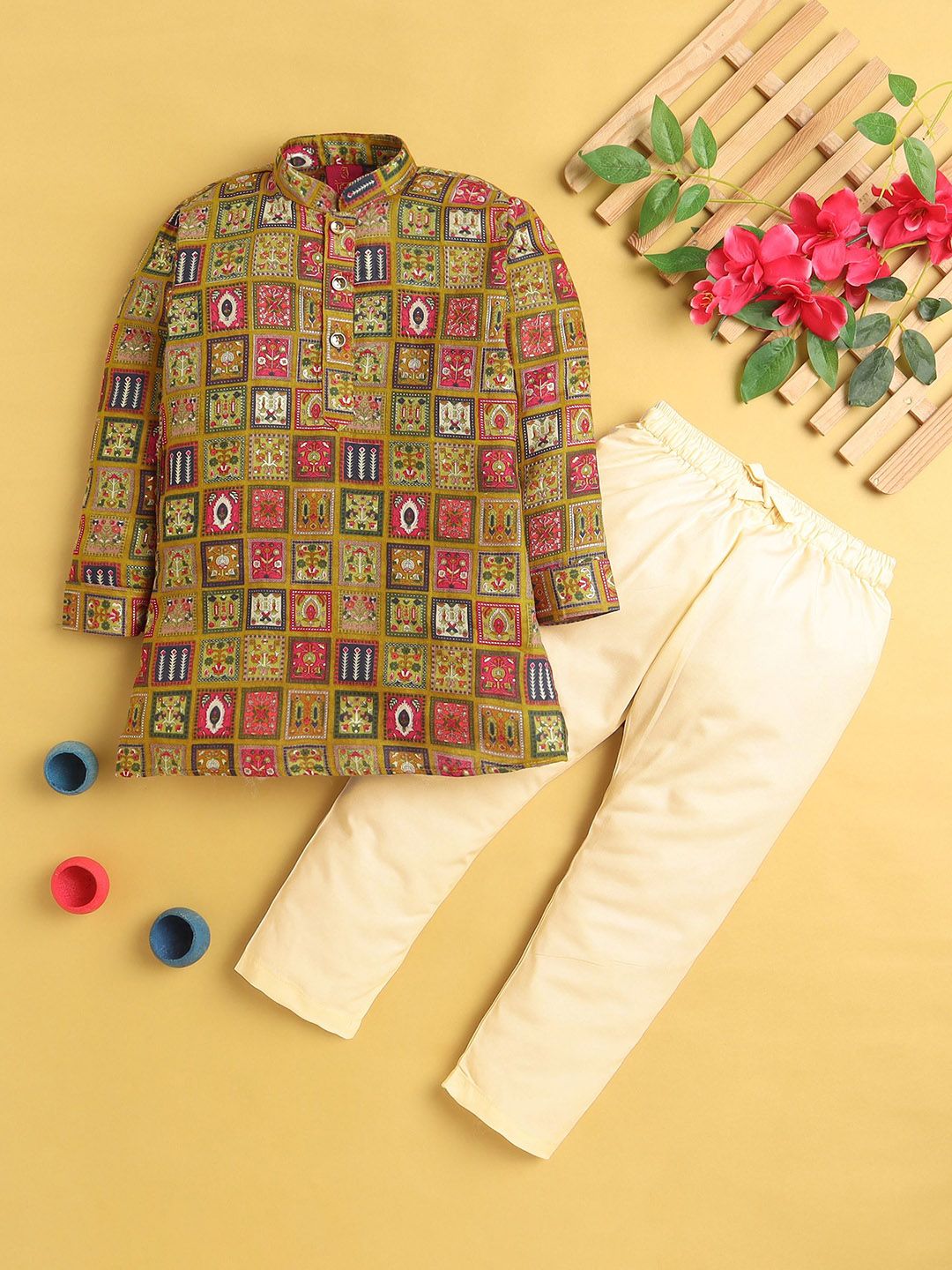 Jeetethnics Boys Ethnic Motifs Printed Kurta with Pyjama