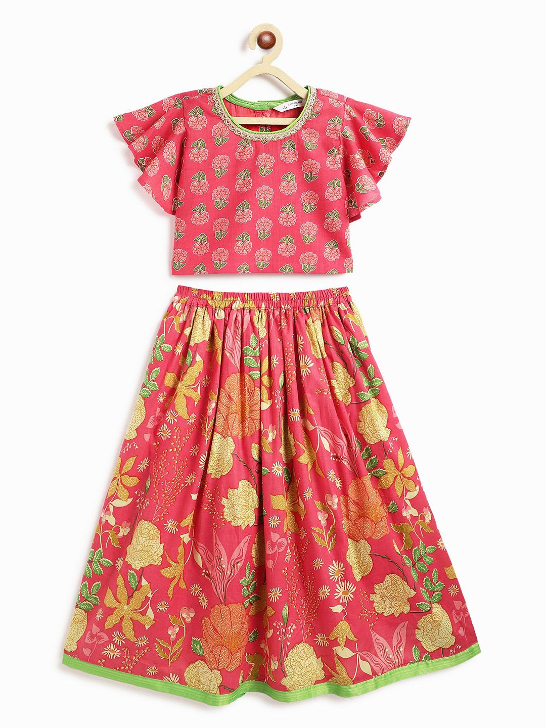 Campana Girls Printed Pure Cotton Ready to Wear Lehenga & Blouse