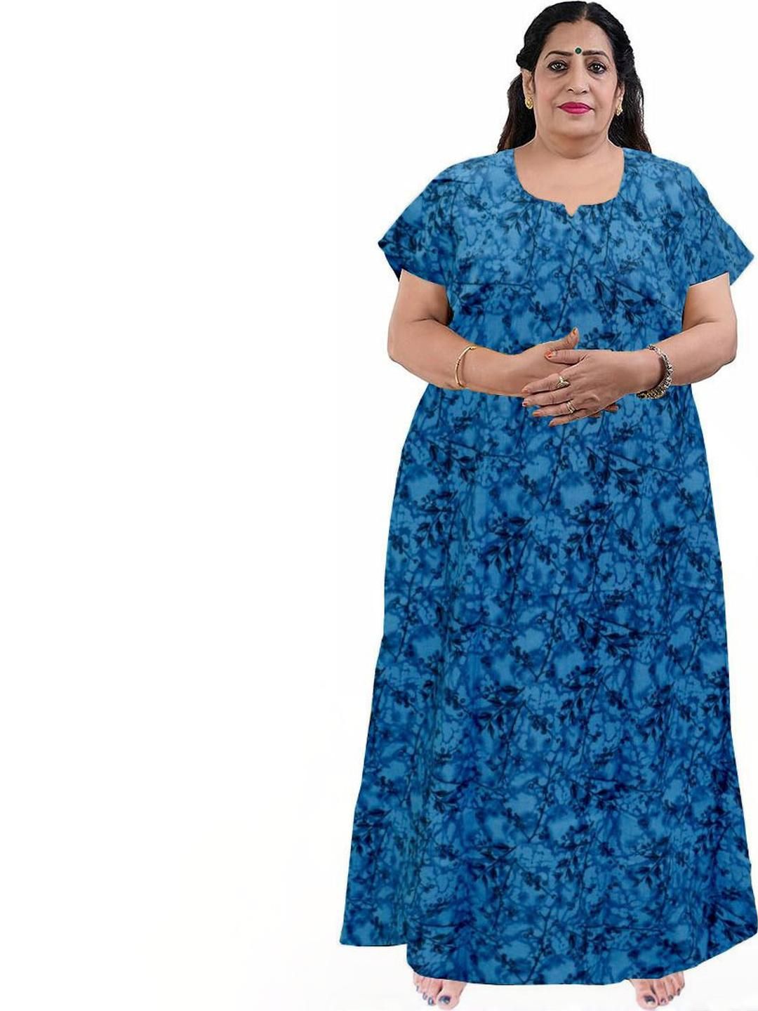 AAKARSHANA CREATION Plus Size Women Printed Cotton Nightdress