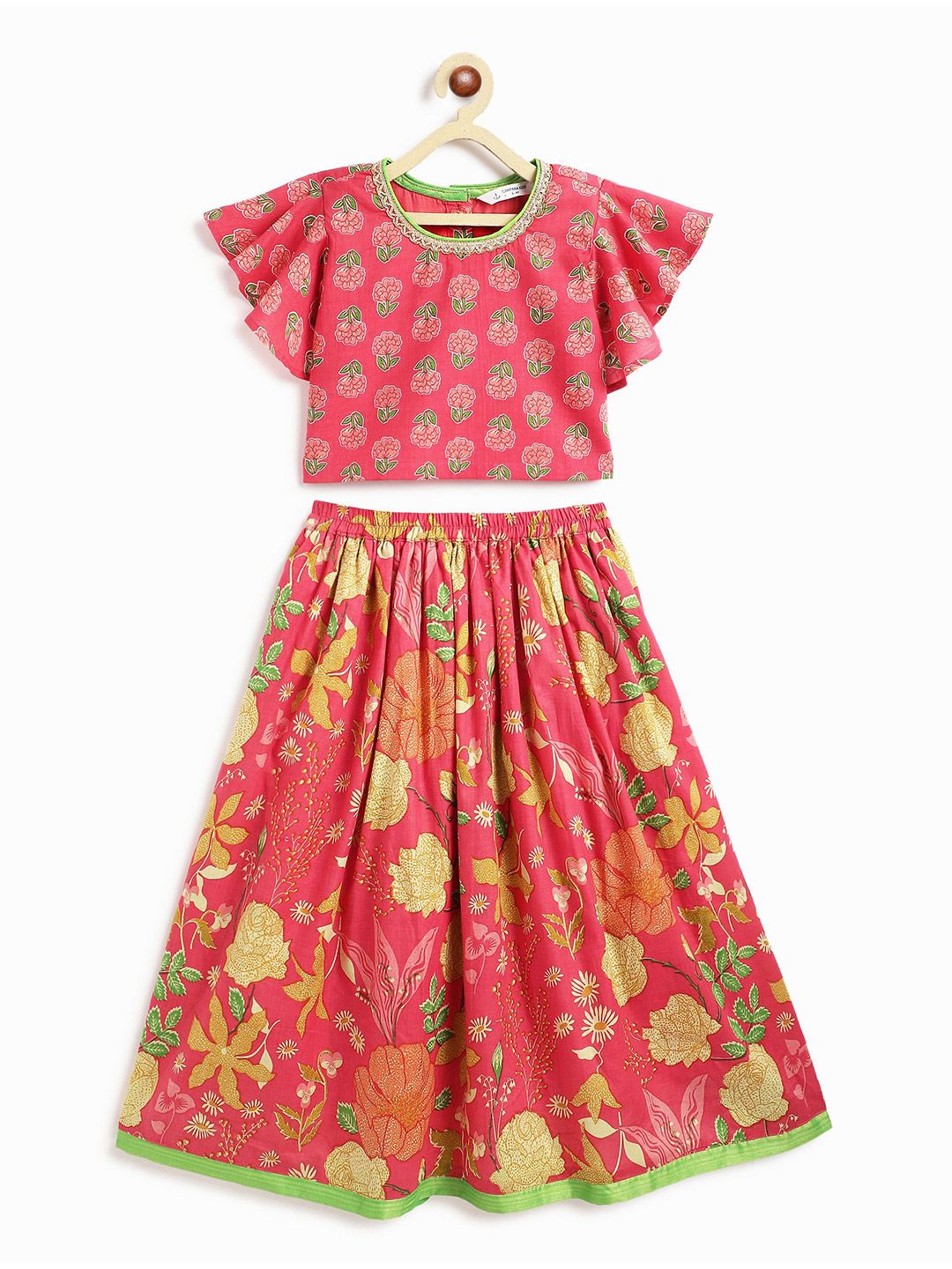 Campana Girls Printed Pure Cotton Ready to Wear Lehenga & Blouse