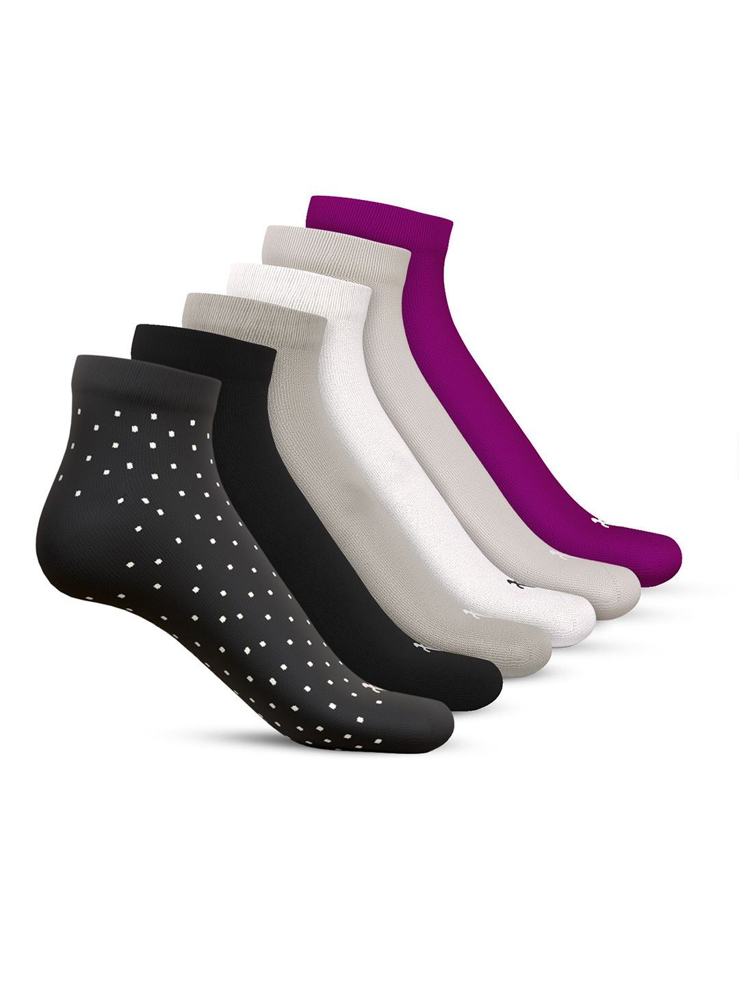 TalkingSox Pack Of 6 Moisture Wicking Bamboo Ankle Length Socks