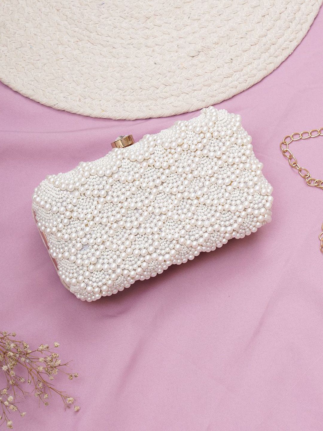Anouk Anouk Embellished Box Clutch With Shoulder Strap
