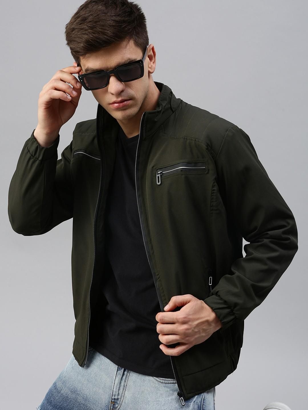 VOXATI Stand Collar Casual Bomber Jacket