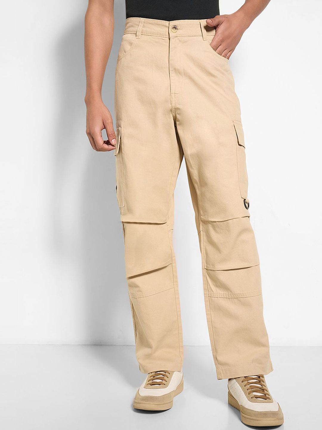 7 Alt by Pantaloons Men Loose Fit Cargos Trousers